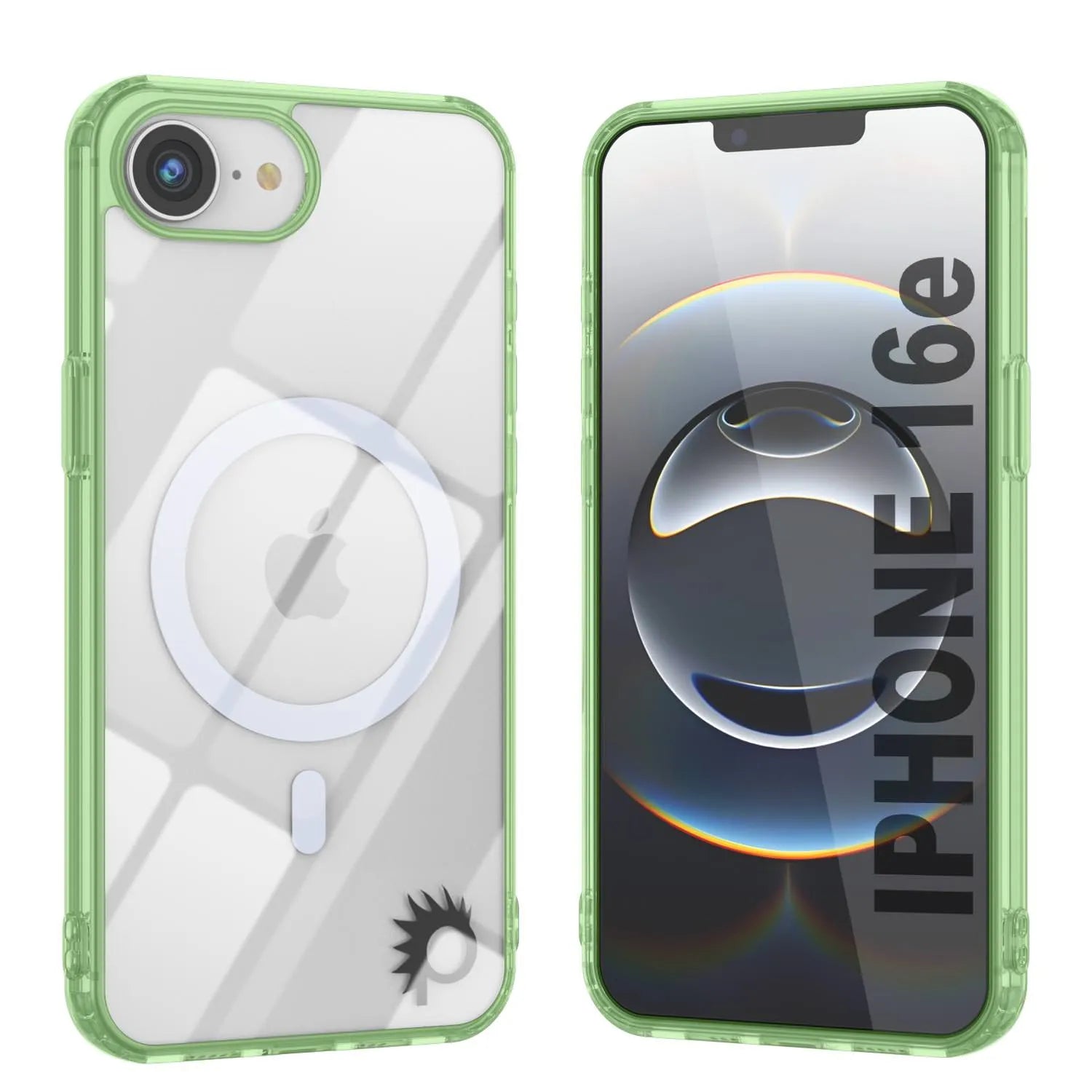 Punkcase iPhone 16e Magnetic Wireless Charging Case [ClearMag Series][Green]