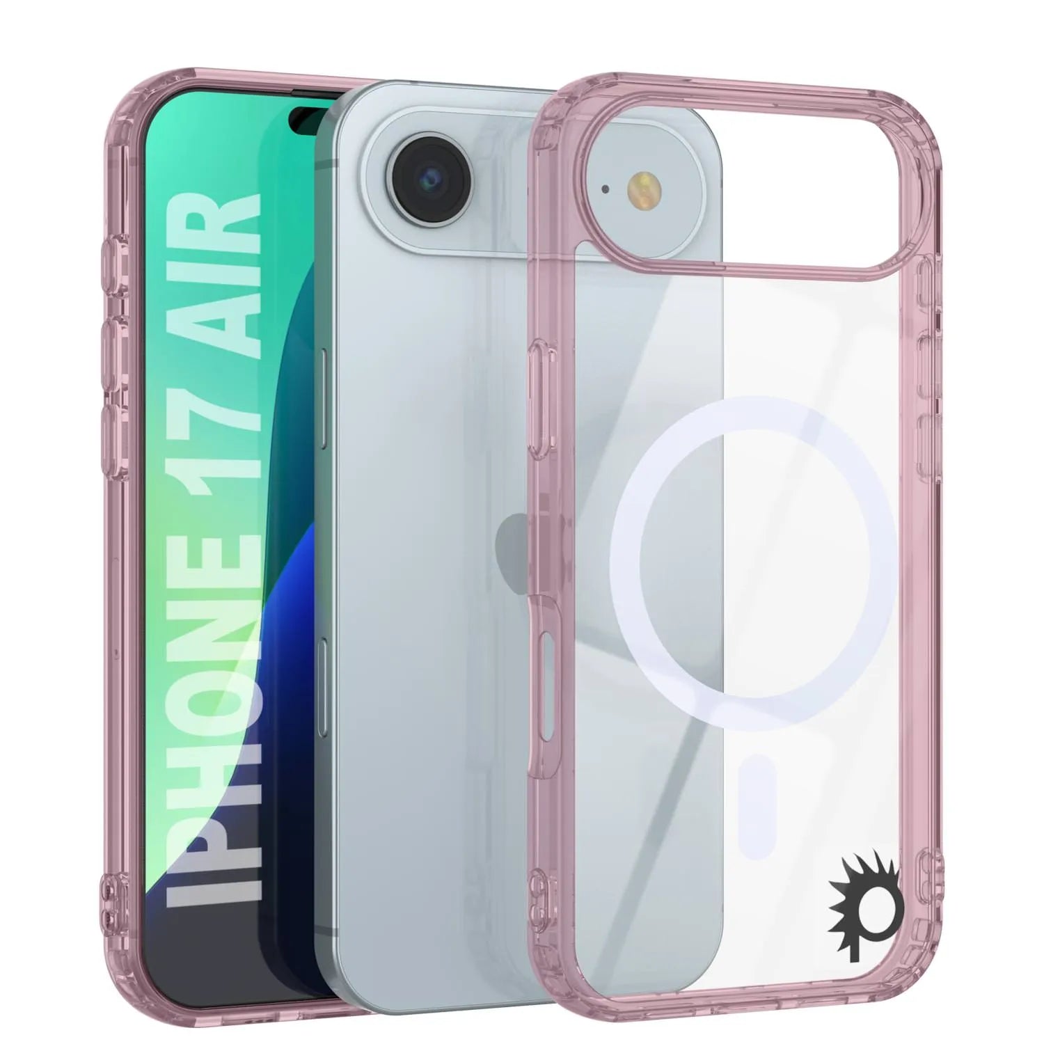 Punkcase iPhone 17 Air Magnetic Wireless Charging Case [ClearMag Series][Rose]
