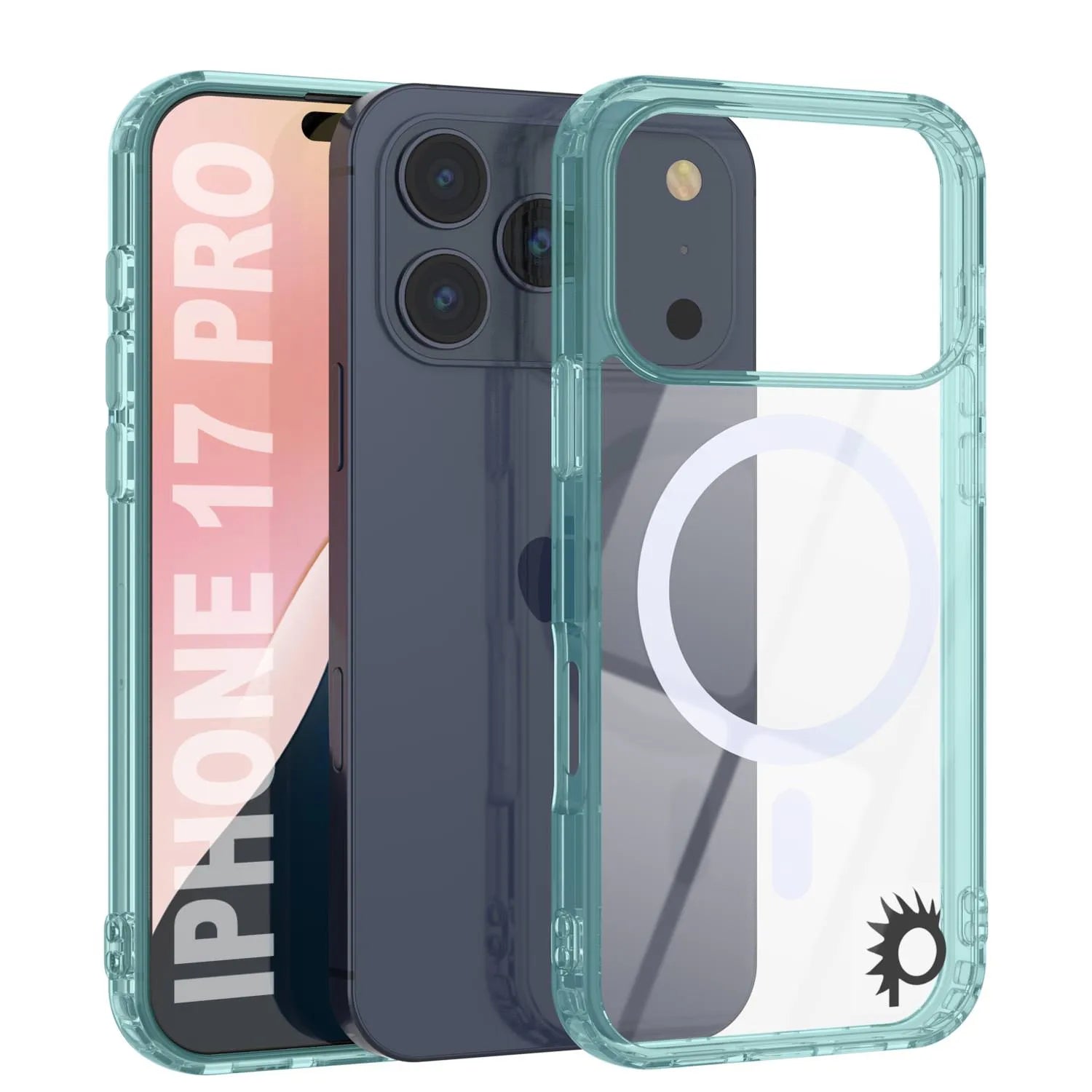 Punkcase iPhone 17 Pro Magnetic Wireless Charging Case [ClearMag Series][Teal]