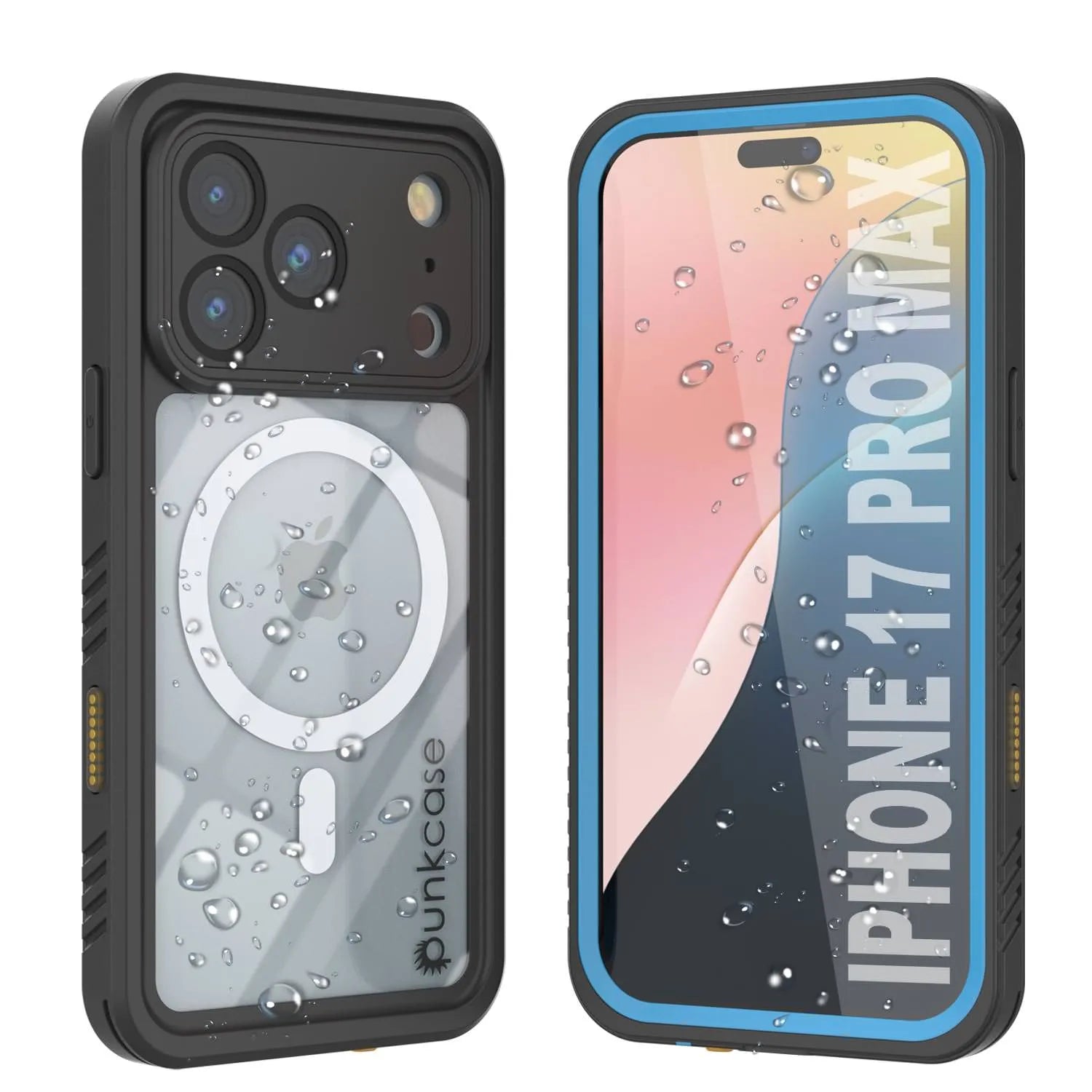 Products iPhone 17 Pro Max Waterproof Case, Punkcase [Extreme Series] Armor Cover W/ Built In Screen Protector [Light Blue]