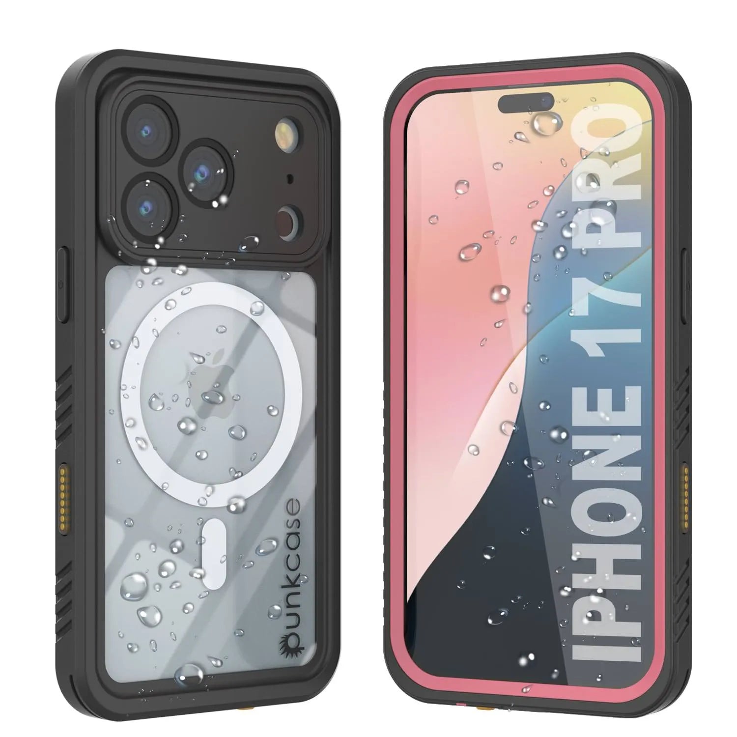 iPhone 17 Pro Waterproof Case, Punkcase [Extreme Series] Armor Cover W/ Built In Screen Protector [Pink]