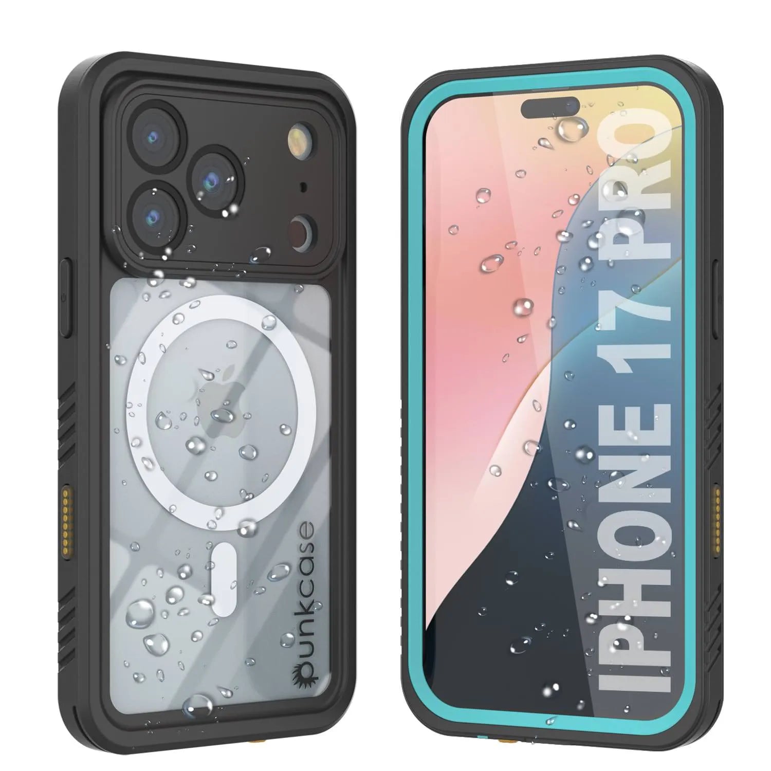 iPhone 17 Pro Waterproof Case, Punkcase [Extreme Mag Series] Armor Cover W/ Built In Screen Protector [Teal]