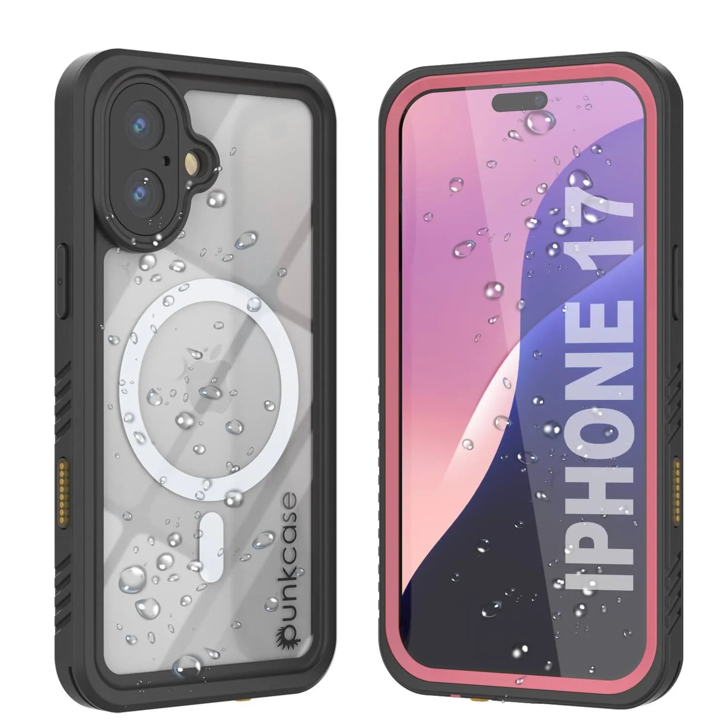 iPhone 17  Waterproof Case, Punkcase [Extreme Mag Series] Armor Cover W/ Built In Screen Protector [Pink]
