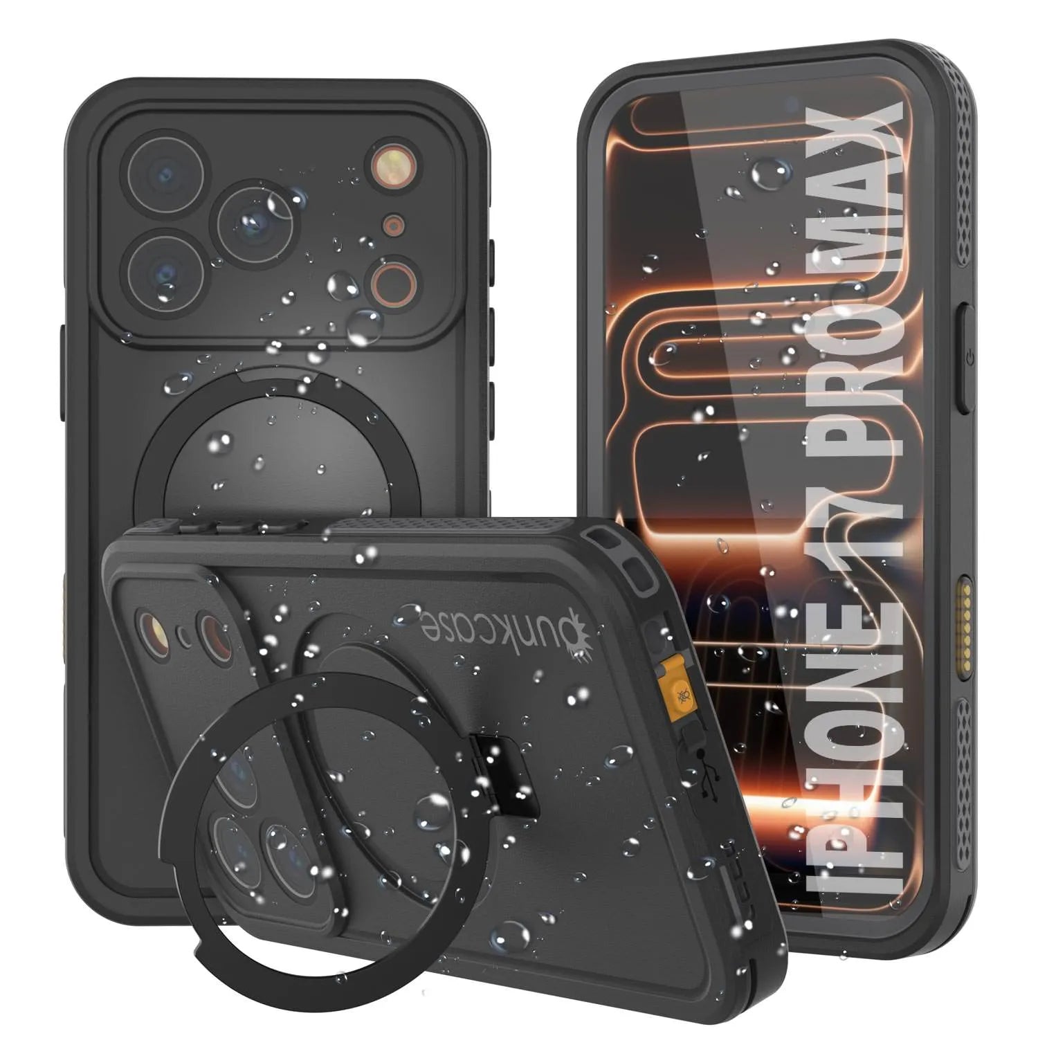 iPhone 17 Pro Max Waterproof Case [Kickstud 2.0 Series] Protective IP68 Cover W/Screen Protector & Kickstand [Grey]