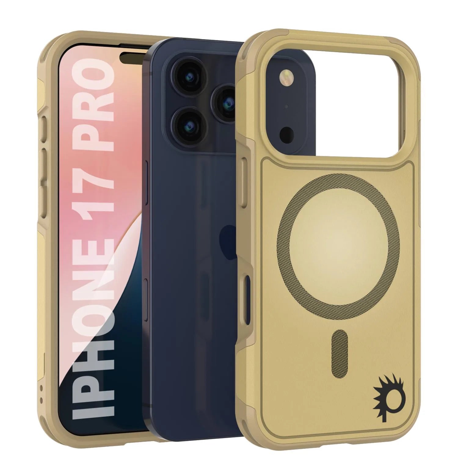 PunkCase iPhone 17 Pro Case, [Spartan 2.0 Series] Clear Rugged Heavy Duty Cover W/Built in Screen Protector [yellow]