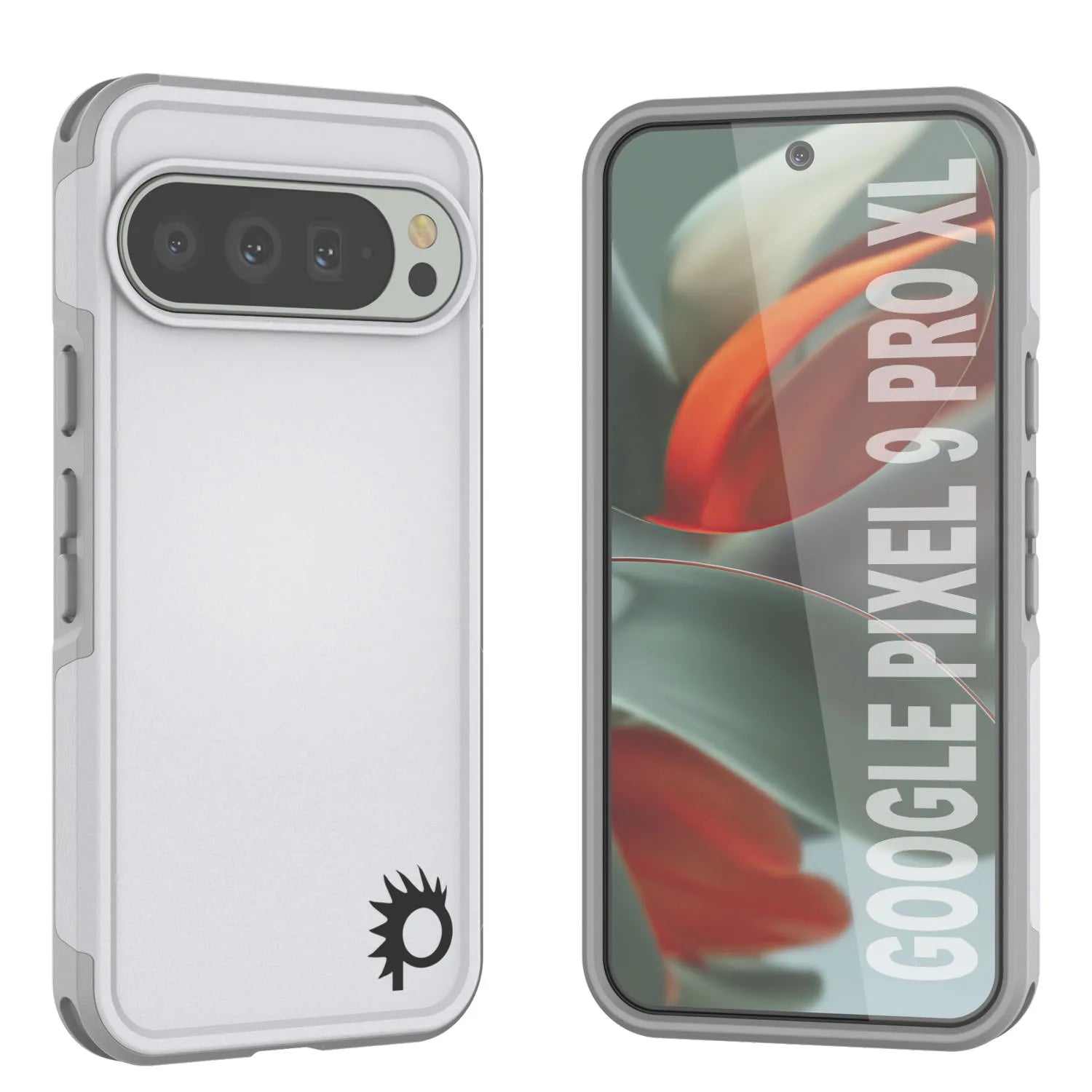 PunkCase Google Pixel 9 Pro XL Case, [Spartan 2.0 Series] Clear Rugged Heavy Duty Cover W/Built in Screen Protector [White]