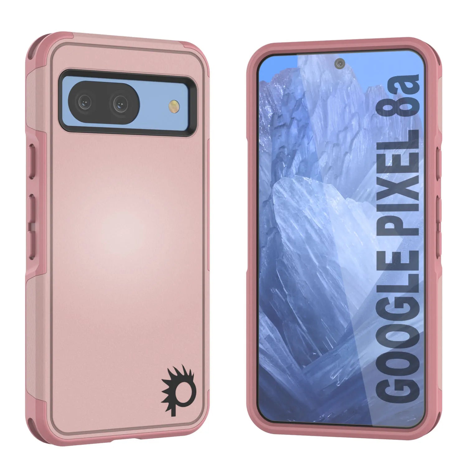 PunkCase Google Pixel 9 Case, [Spartan 2.0 Series] Clear Rugged Heavy Duty Cover W/Built in Screen Protector [Pink]