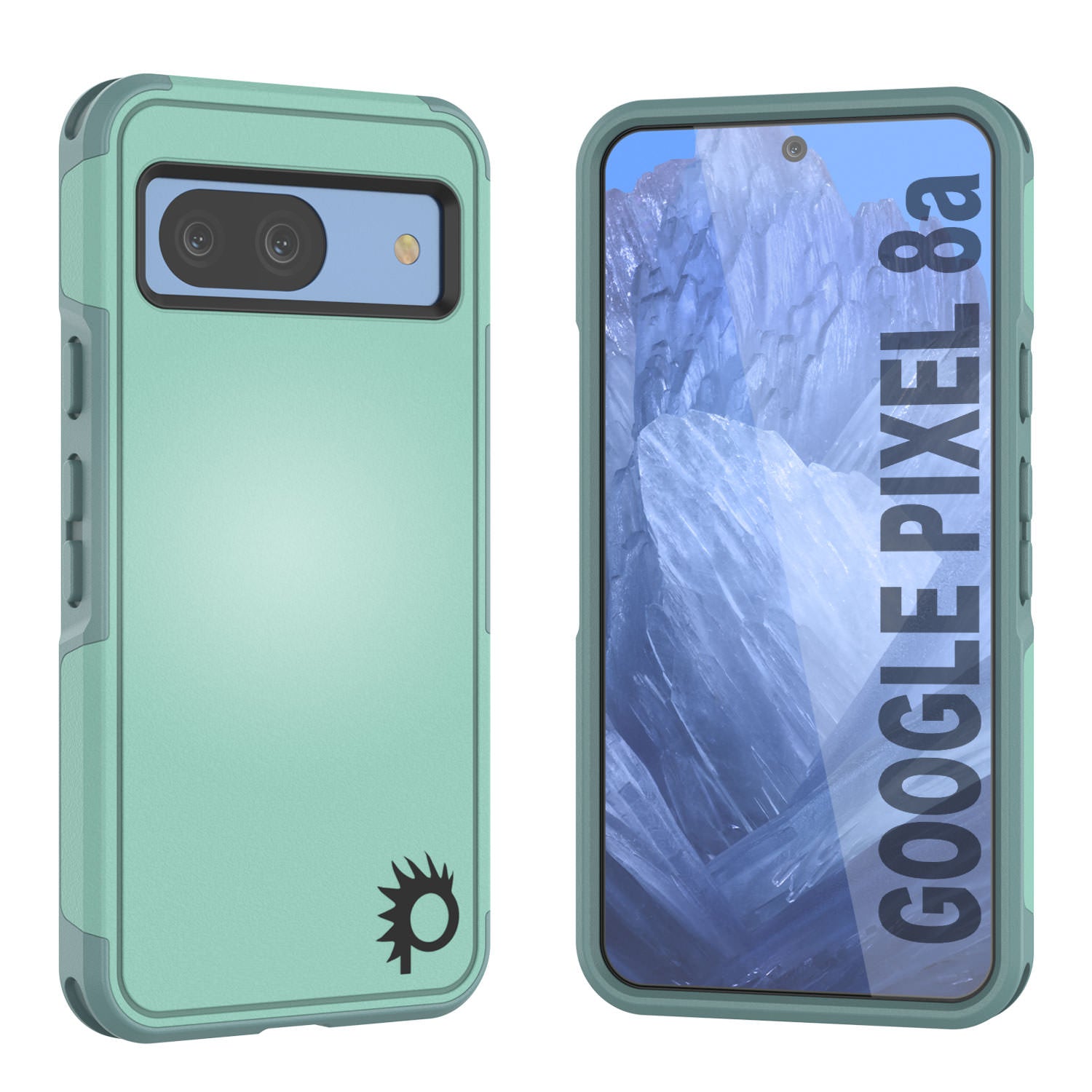 PunkCase Google Pixel 9 Pro Case, [Spartan 2.0 Series] Clear Rugged Heavy Duty Cover W/Built in Screen Protector [Teal]