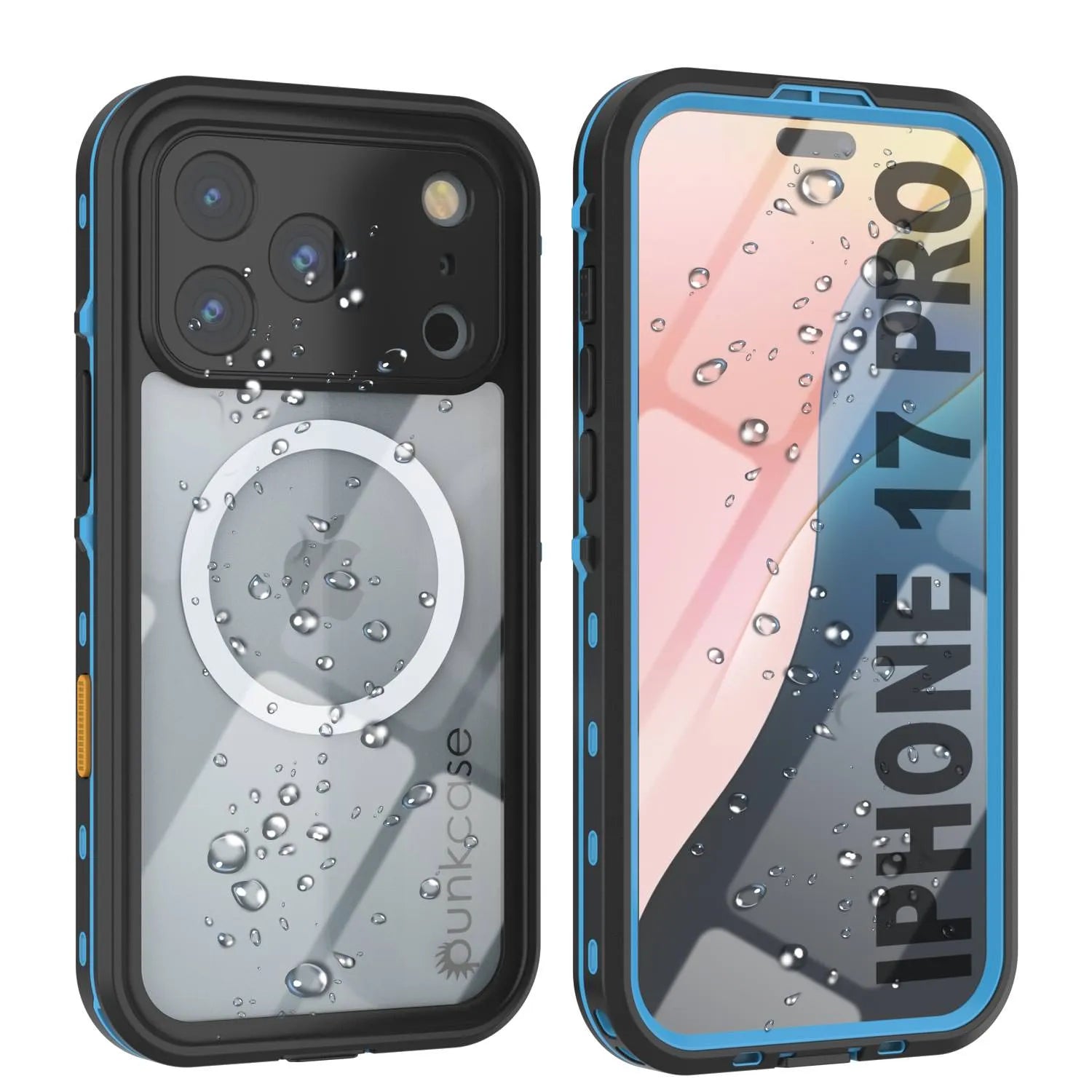 iPhone 17 Pro Waterproof IP68 Case, Punkcase [Light blue] [StudStar Series] [Slim Fit] [Dirtproof]