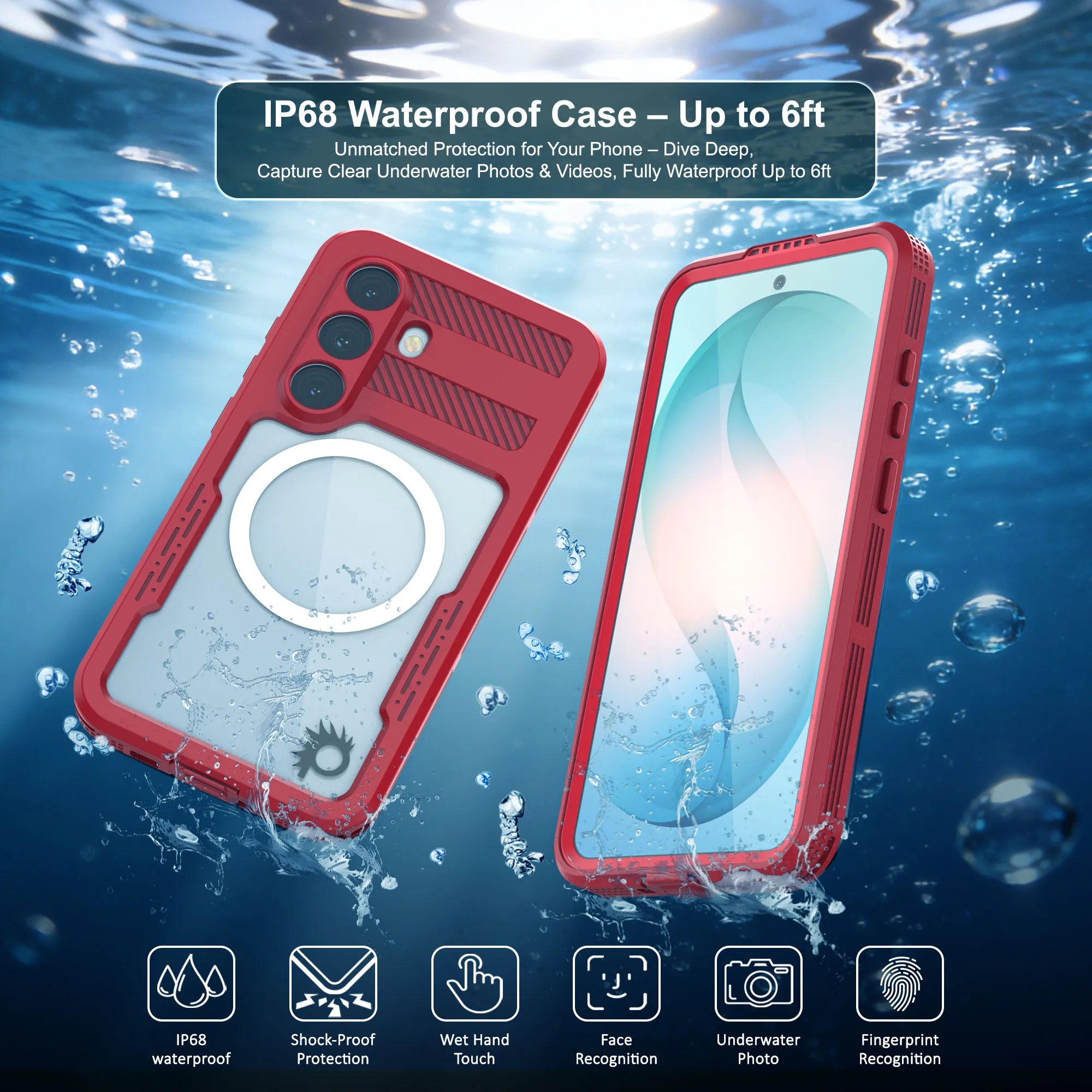 Galaxy S26+ Plus Waterproof Case [Alpine 2.0 Series] [Slim Fit] [IP68 Certified] [Shockproof] [Red]