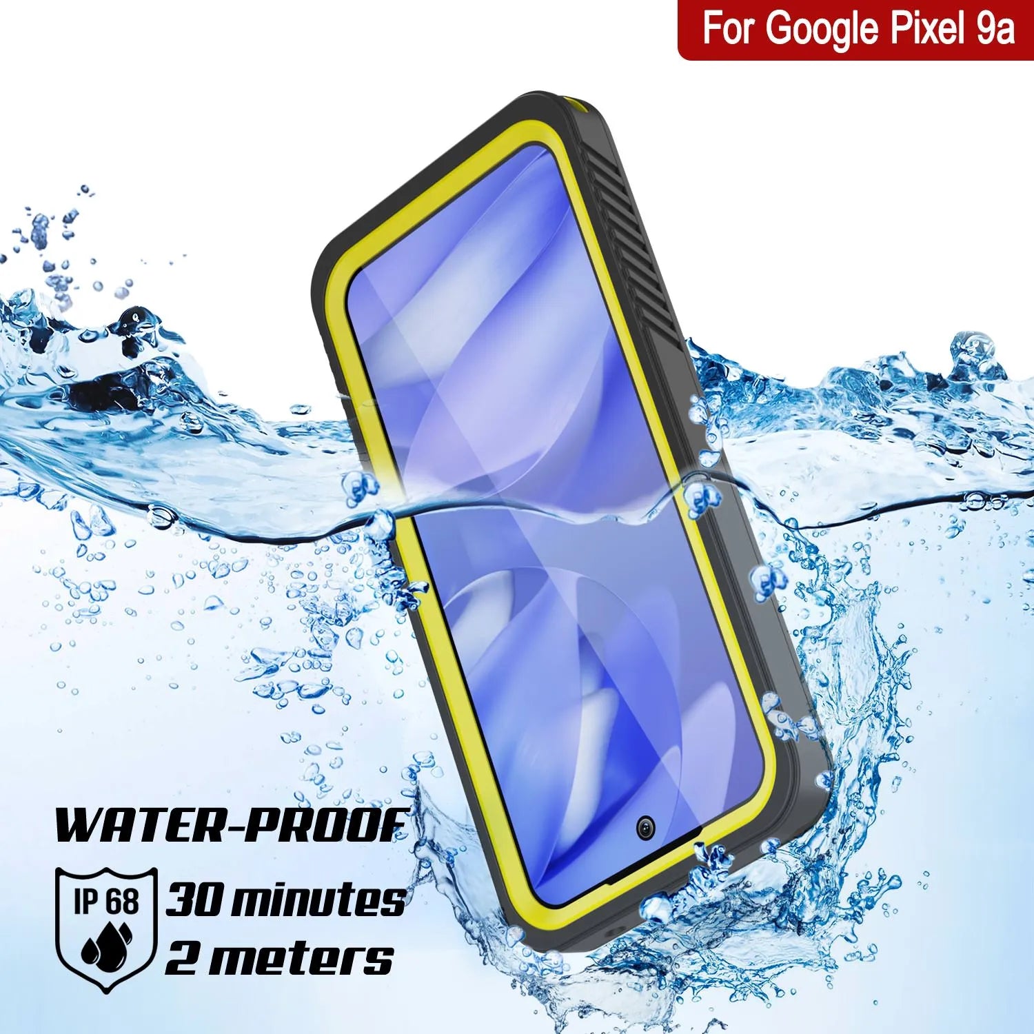 Google Pixel 9a Waterproof Case, Punkcase [Extreme Series] Armor Cover W/ Built In Screen Protector [Yellow]