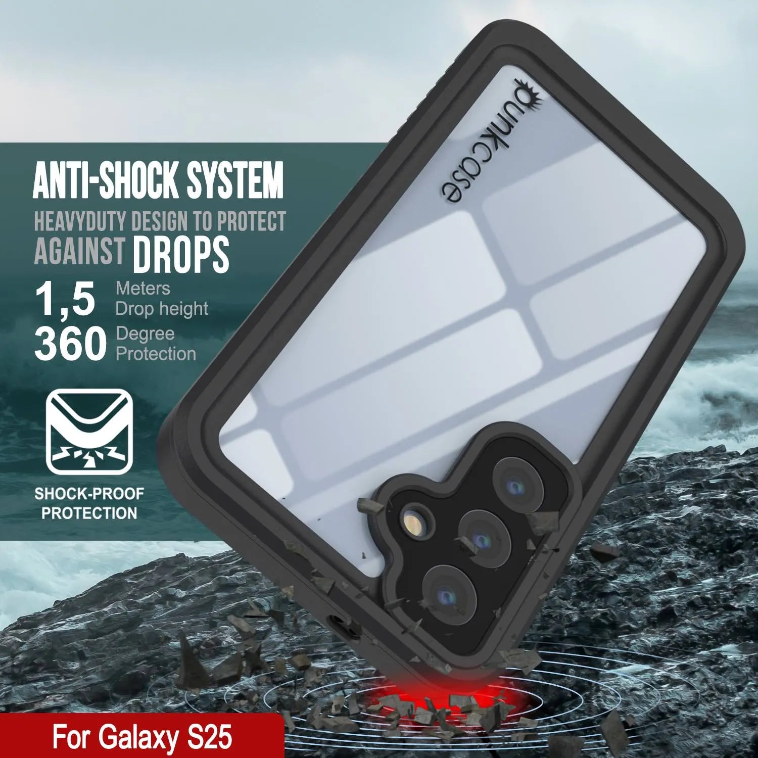 Galaxy S25 Water/ Shockproof [Extreme Series] With Screen Protector Case [Light Blue]