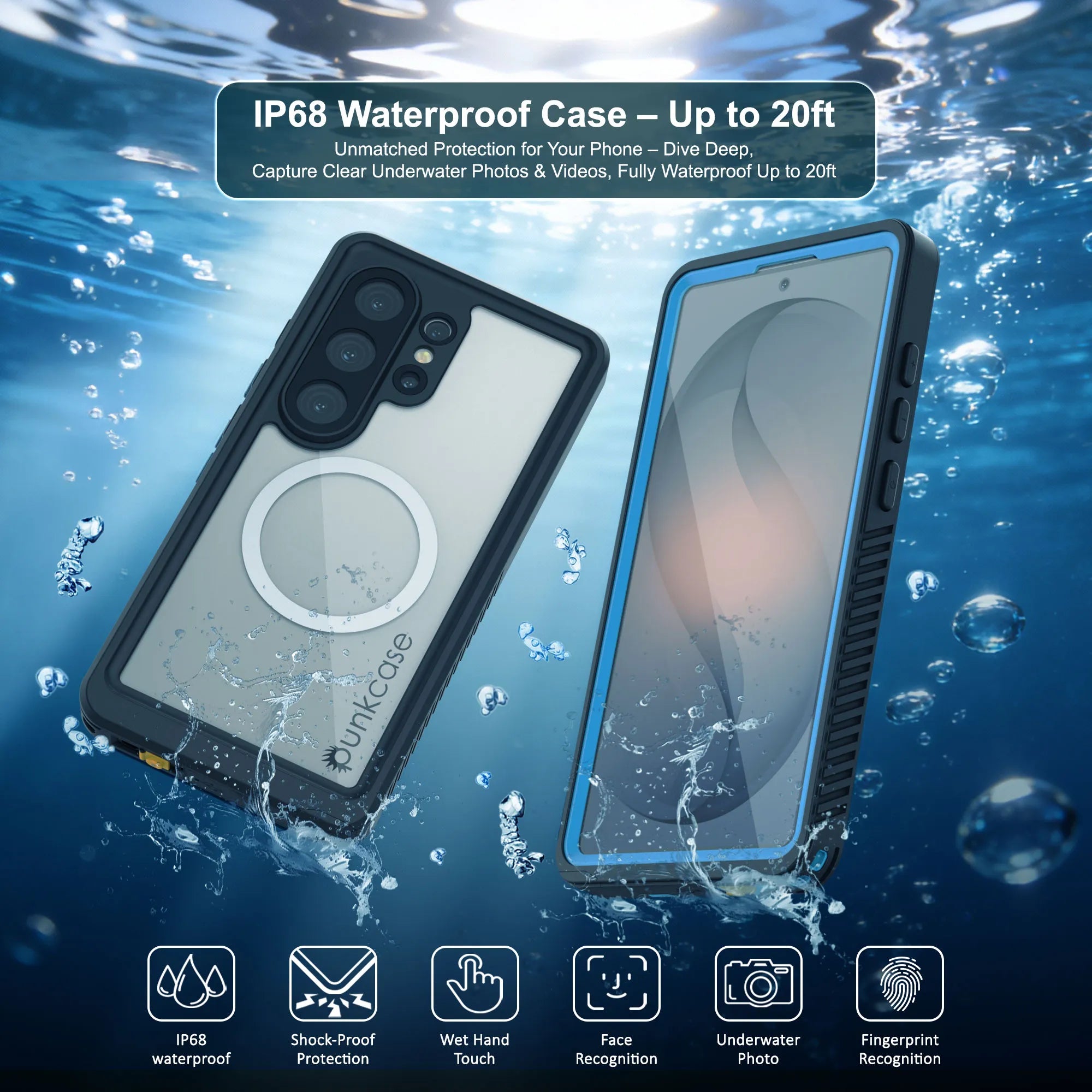 Galaxy S26 Ultra Waterproof Case, Punkcase [Extreme Mag Series] Armor Cover W/ Built In Screen Protector [Blue]