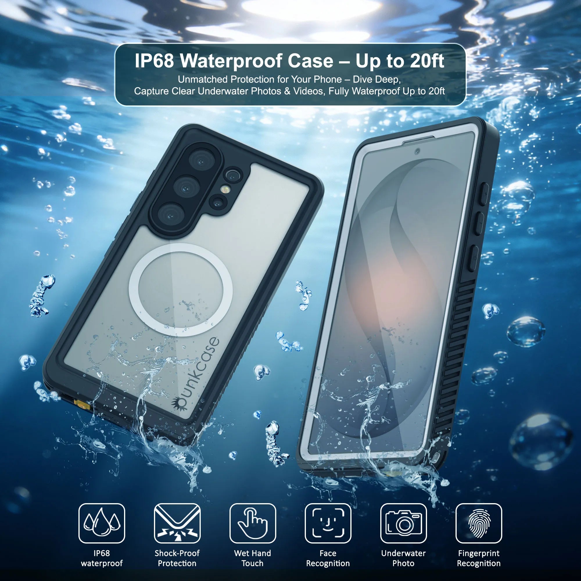 Galaxy S26 Ultra Waterproof Case, Punkcase [Extreme Mag Series] Armor Cover W/ Built In Screen Protector [White]