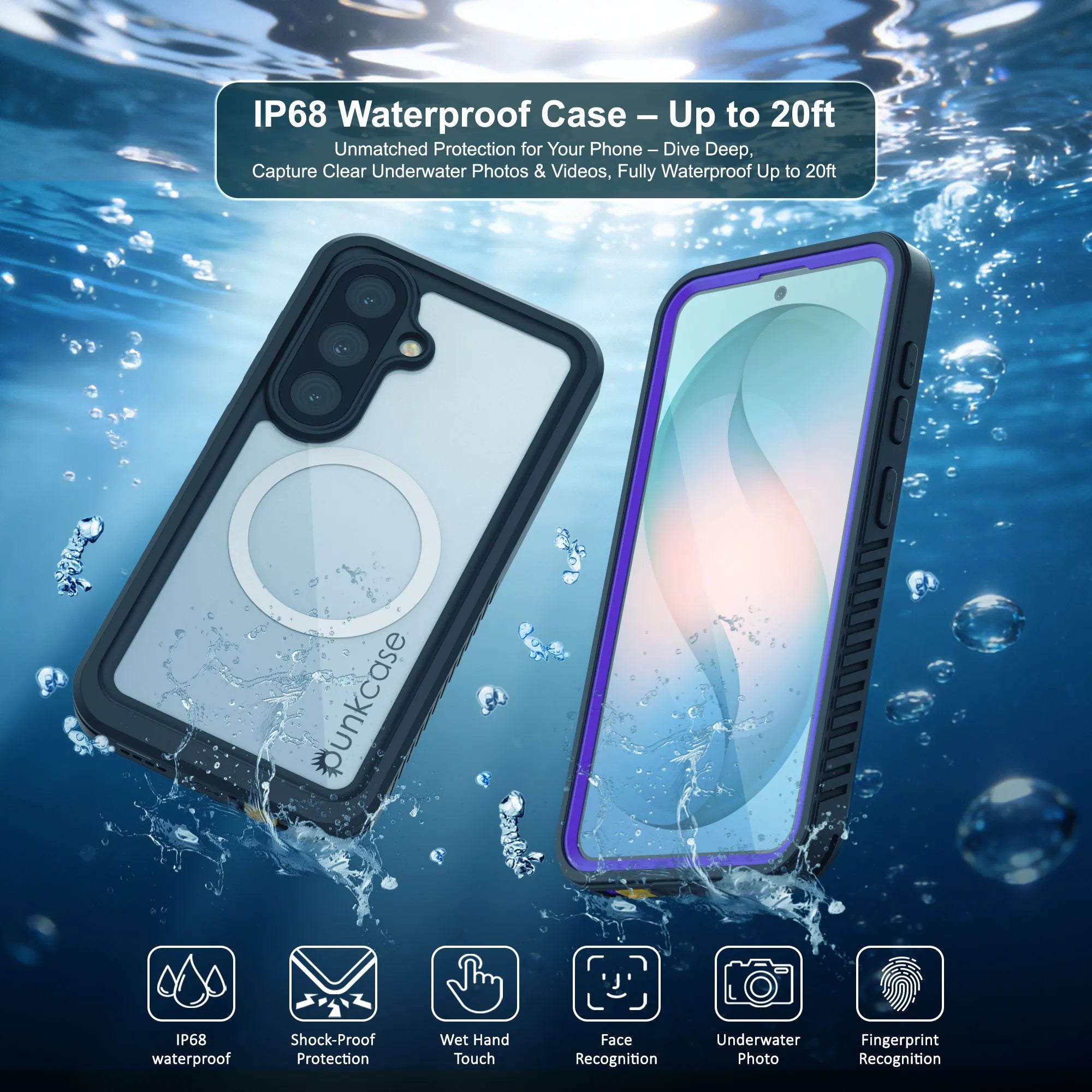 Galaxy S26 Waterproof Case, Punkcase [Extreme Mag Series] Armor Cover W/ Built In Screen Protector [Purple]