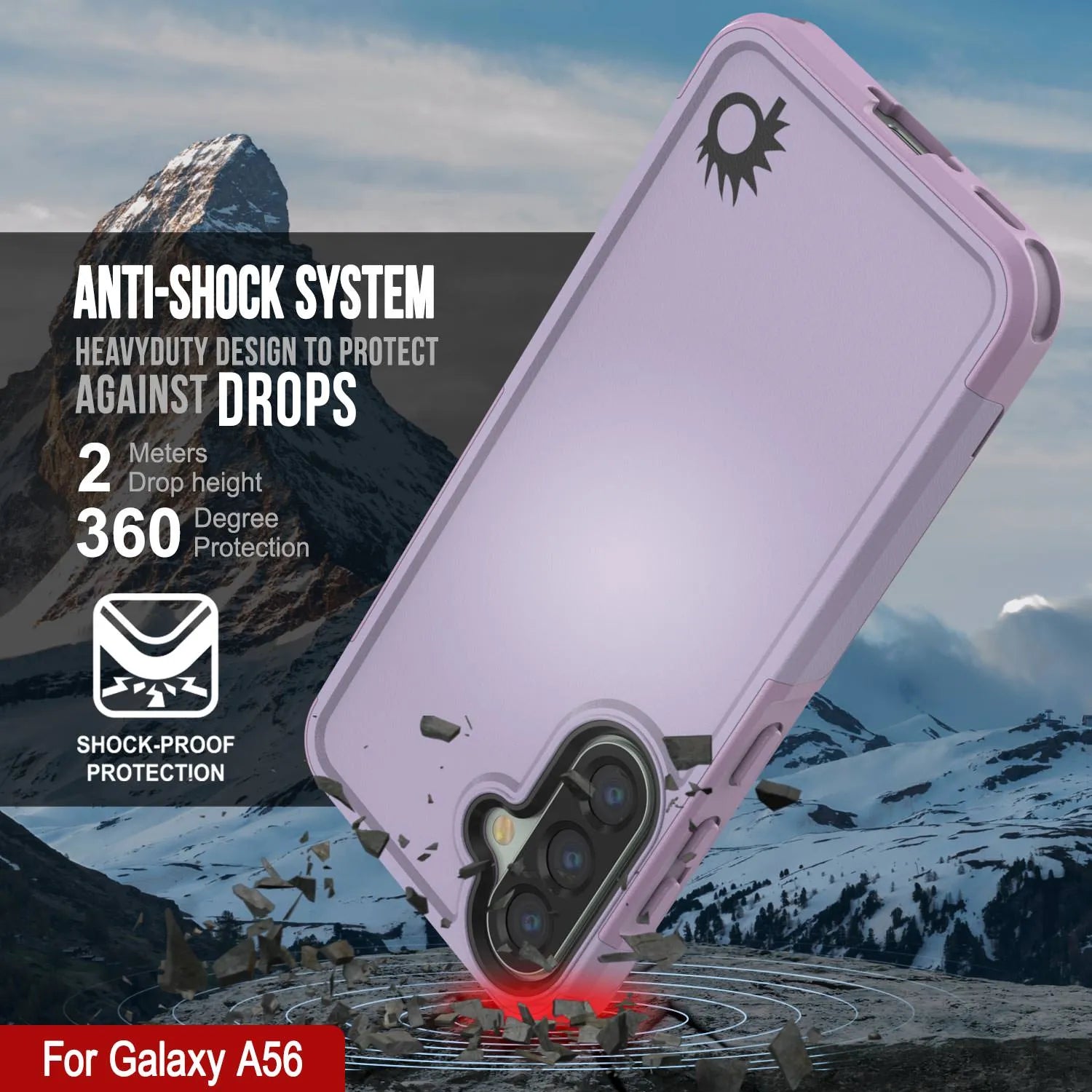 PunkCase Galaxy A56 Case, [Spartan 2.0 Series] Clear Rugged Heavy Duty Cover [Lilac]