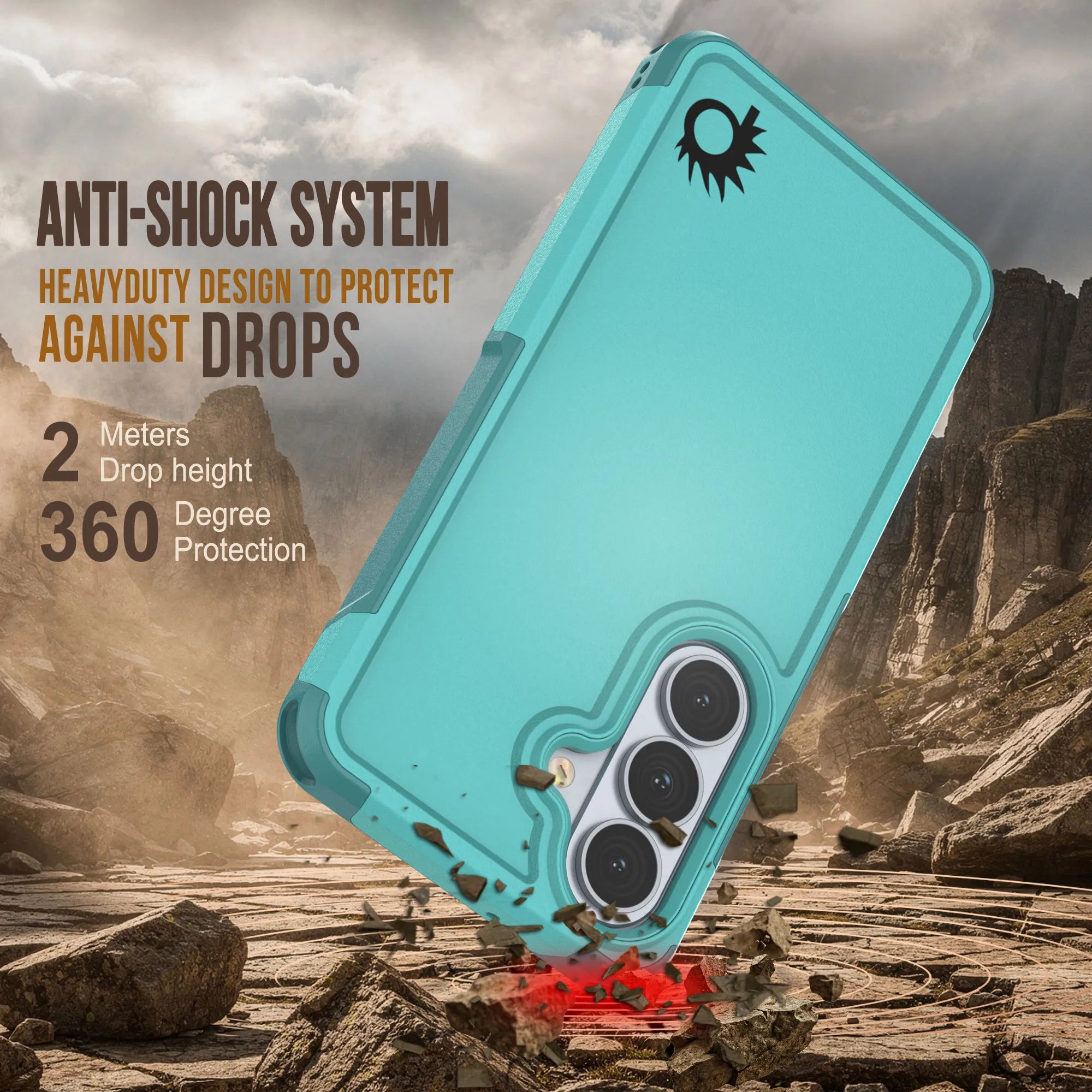 PunkCase Galaxy S26 Case, [Spartan 2.0 Series] Clear Rugged Heavy Duty Cover [Light Blue]
