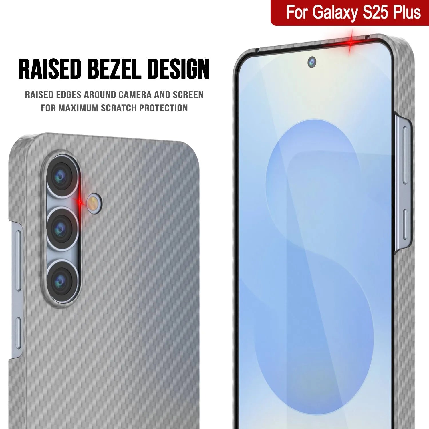 Punkcase Galaxy S25 Plus Carbon Fiber Case [AramidShield Series] Ultra Slim & Light Kevlar [White]