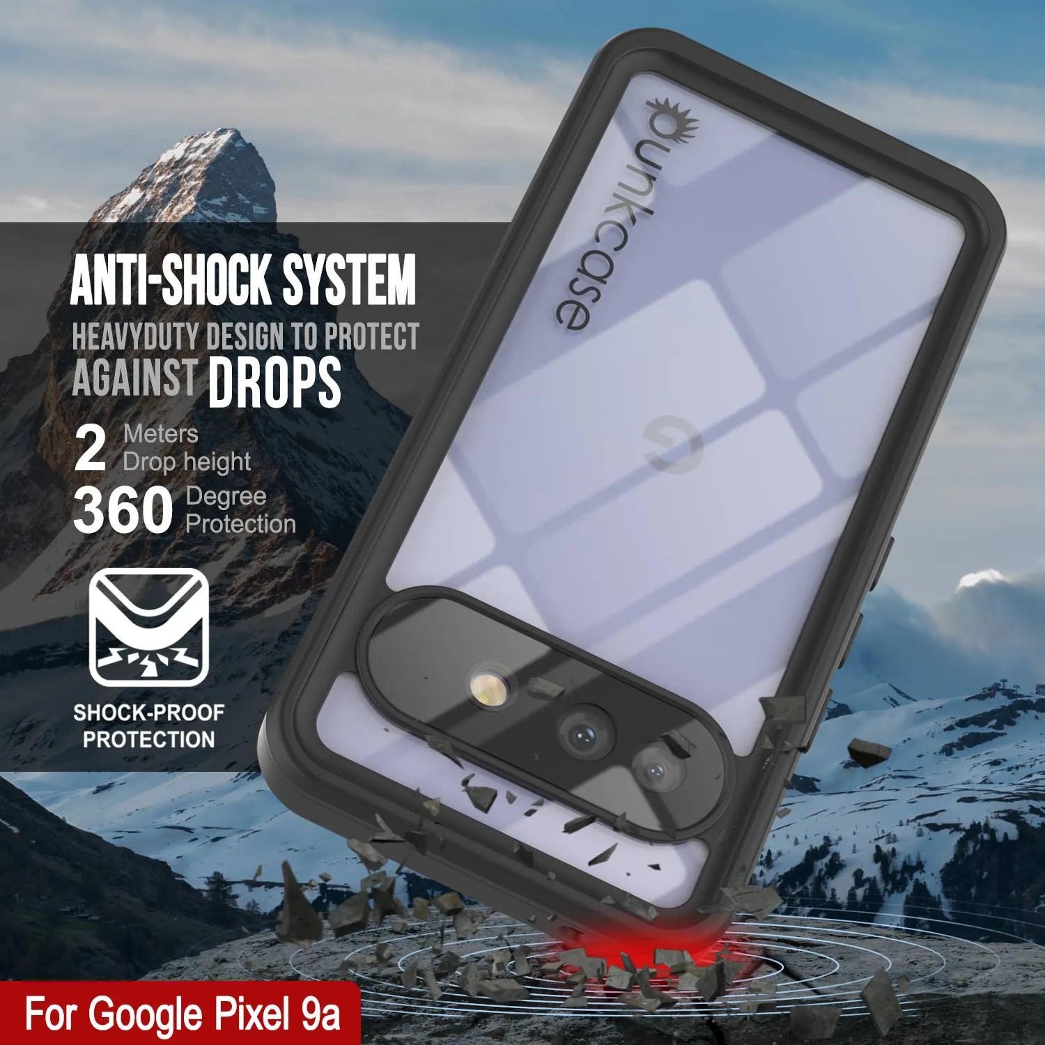 Google Pixel 9a Waterproof Case, Punkcase [Extreme Series] Armor Cover W/ Built In Screen Protector [Navy Blue]