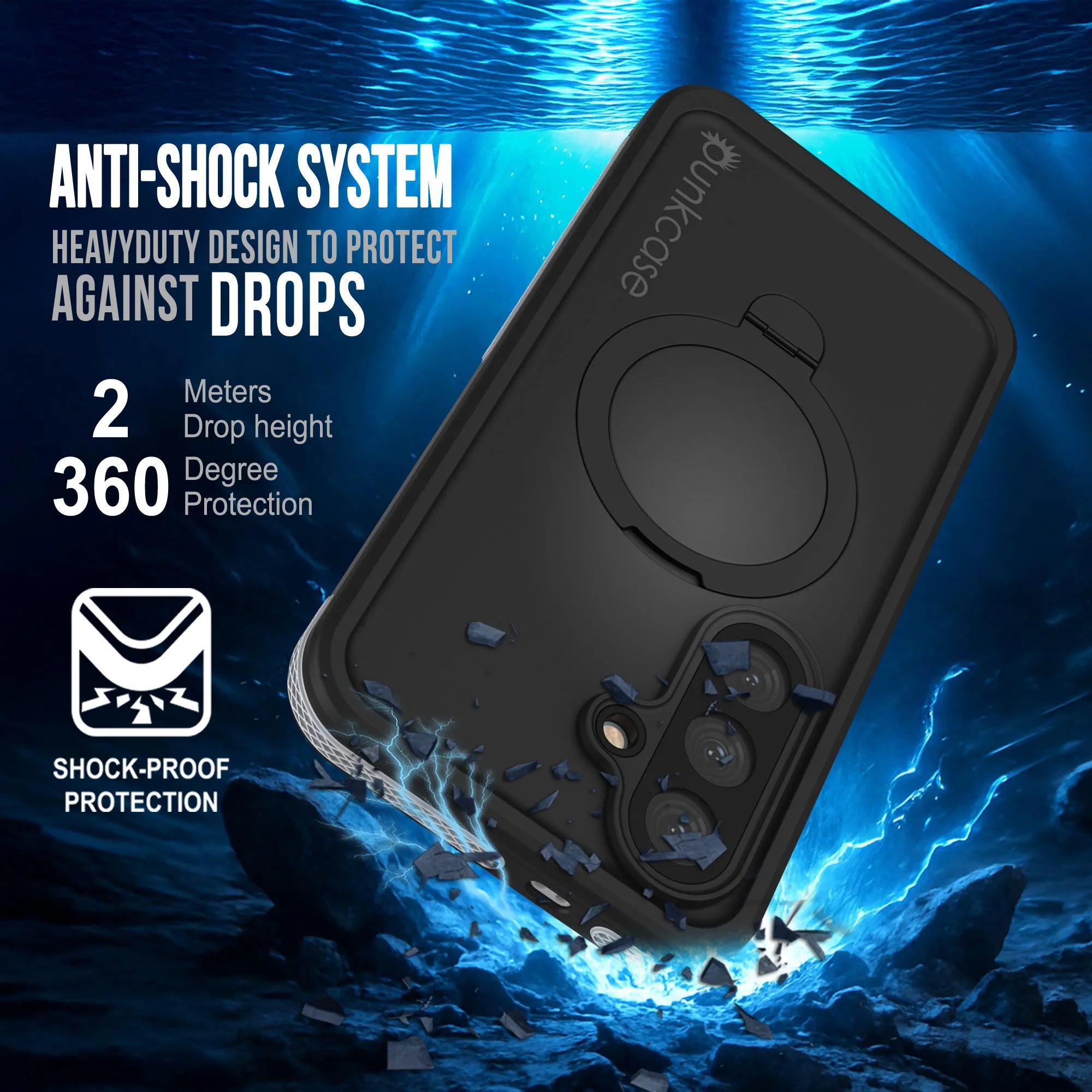 Galaxy S26 Waterproof Case [Kickstud 2.0 Series] Protective IP68 Cover W/Screen Protector & Kickstand [White]