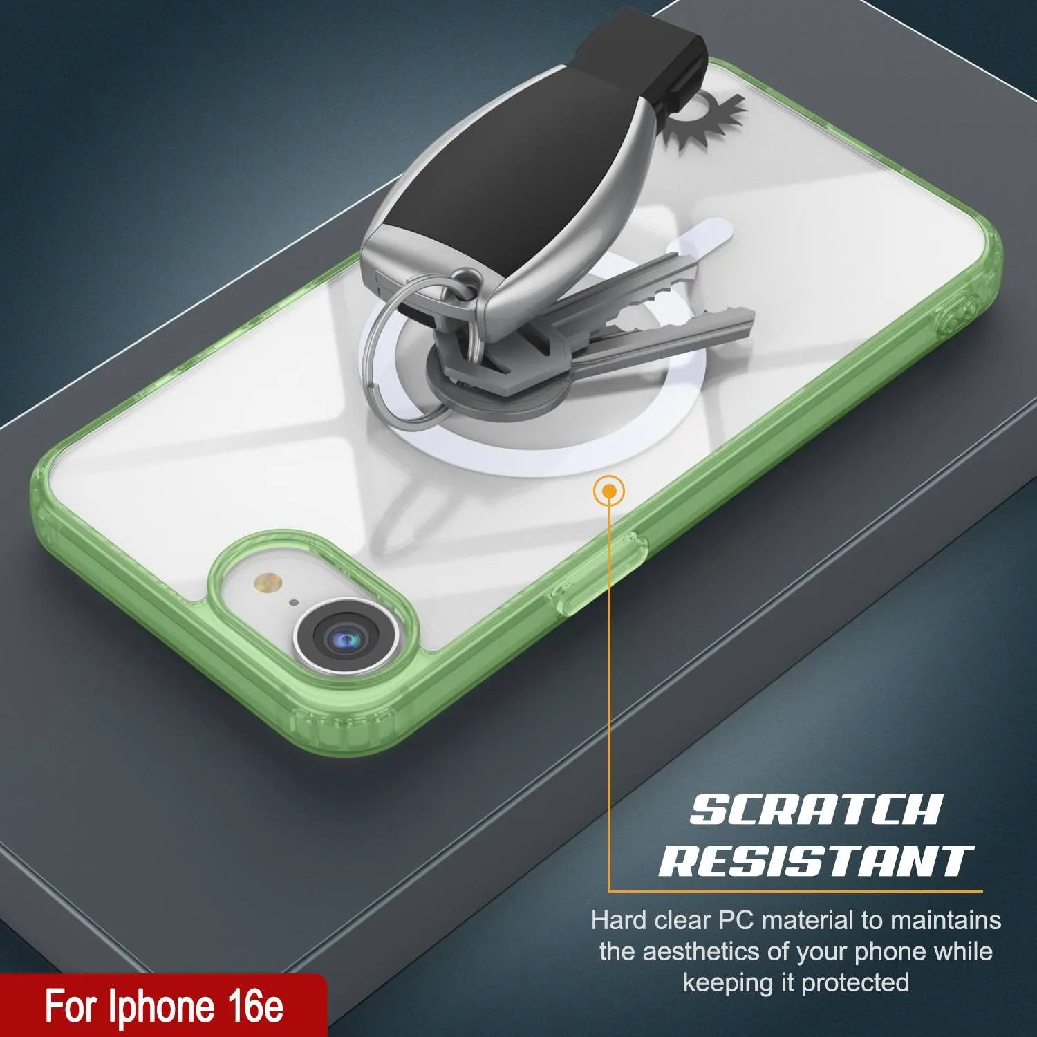 Punkcase iPhone 16e Magnetic Wireless Charging Case [ClearMag Series][Green]