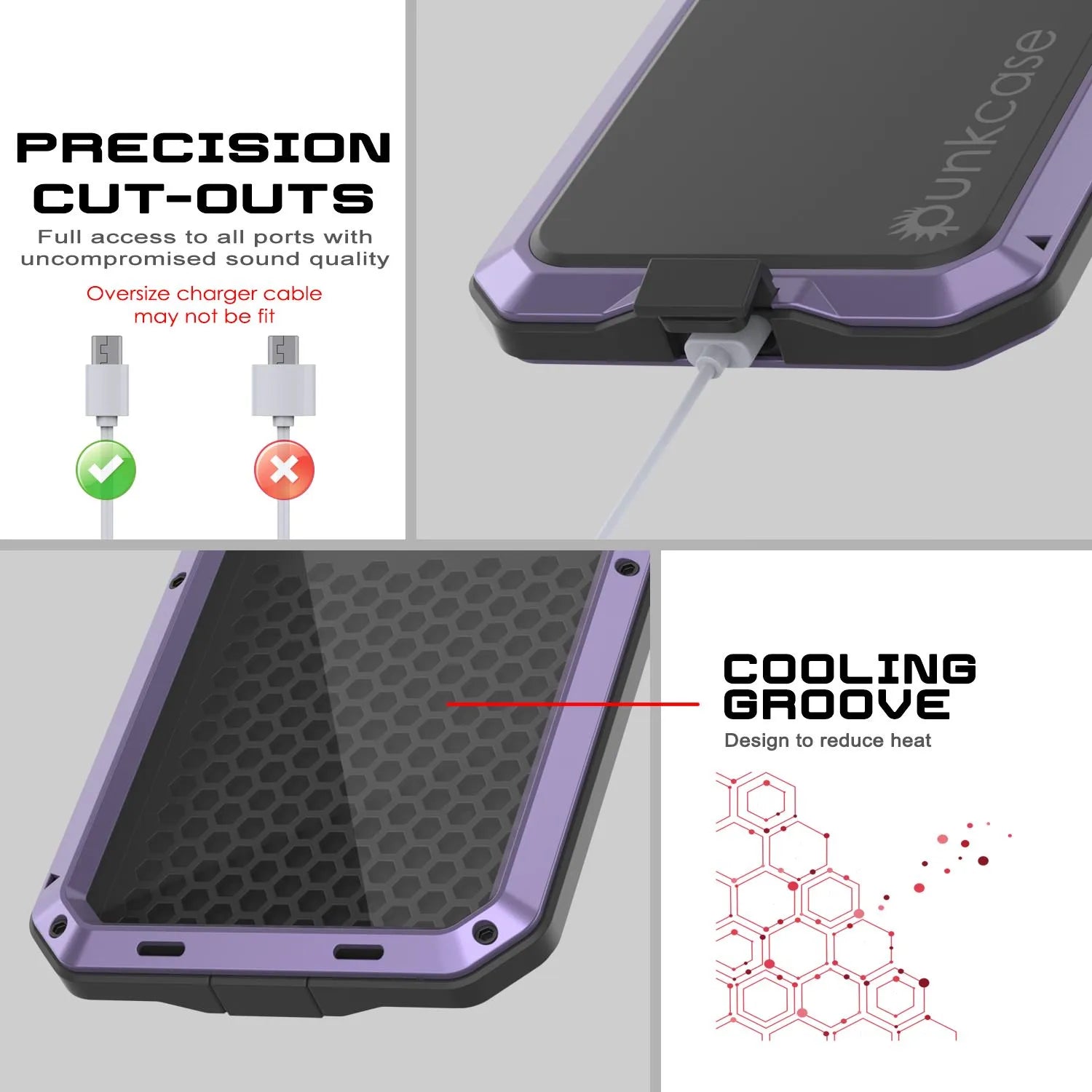 iPhone 17 Pro Max Metal Case, Heavy Duty Military Grade Armor Cover [shock proof] Full Body Hard [Purple]