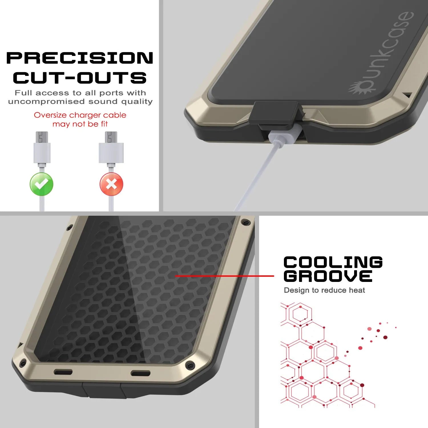 iPhone 17 Pro Max Metal Case, Heavy Duty Military Grade Armor Cover [shock proof] Full Body Hard [Gold]
