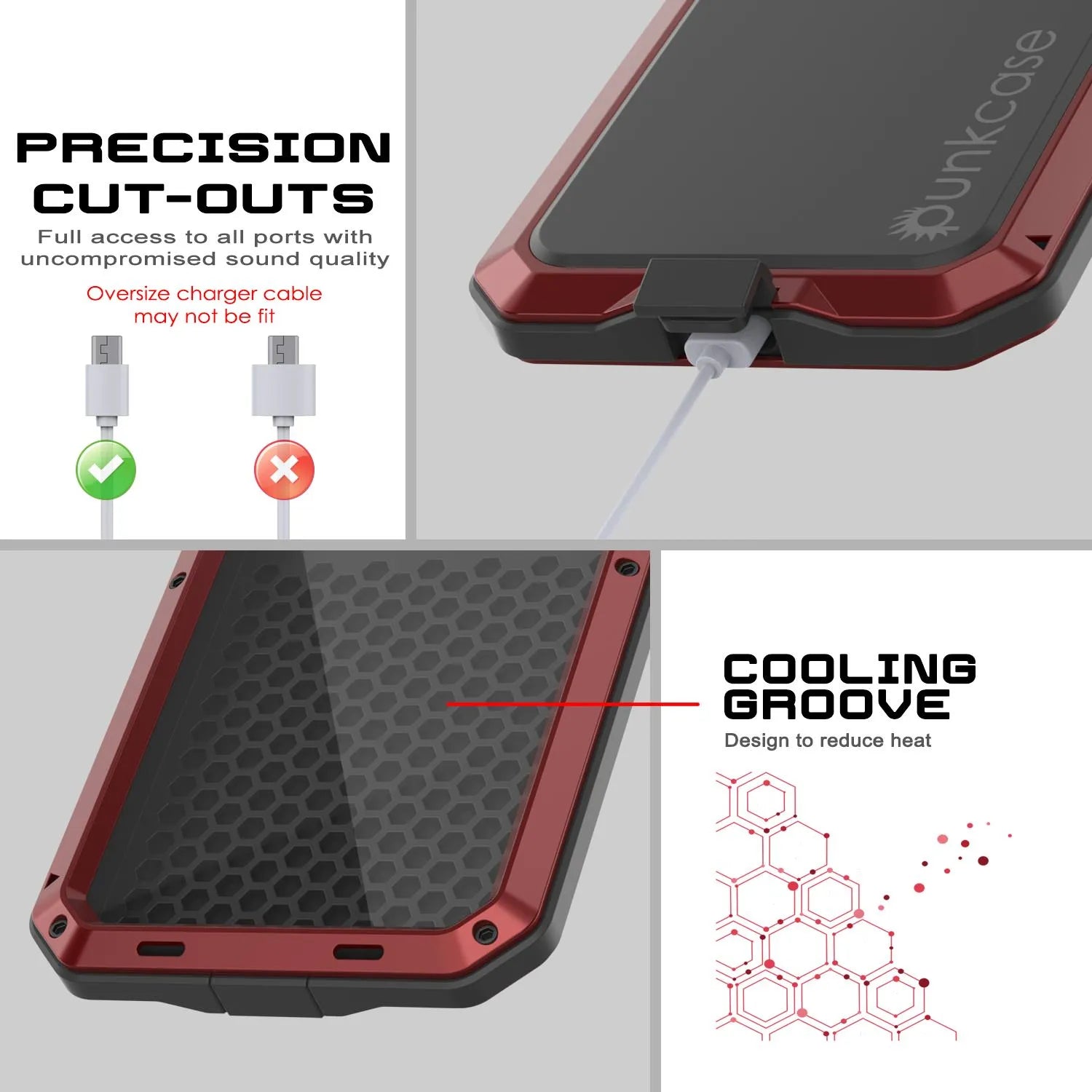 iPhone 17 Pro Max Metal Case, Heavy Duty Military Grade Armor Cover [shock proof] Full Body Hard [Red]