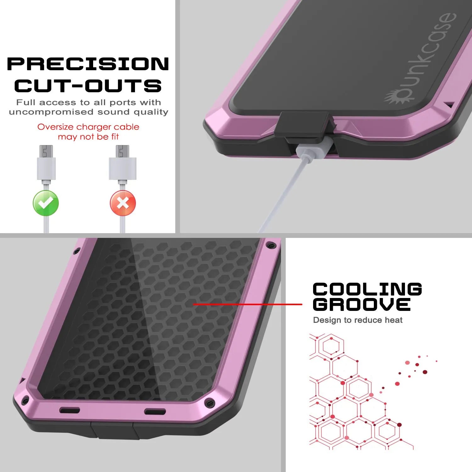 iPhone 17 Metal Case, Heavy Duty Military Grade Armor Cover [shock proof] Full Body Hard [Pink]