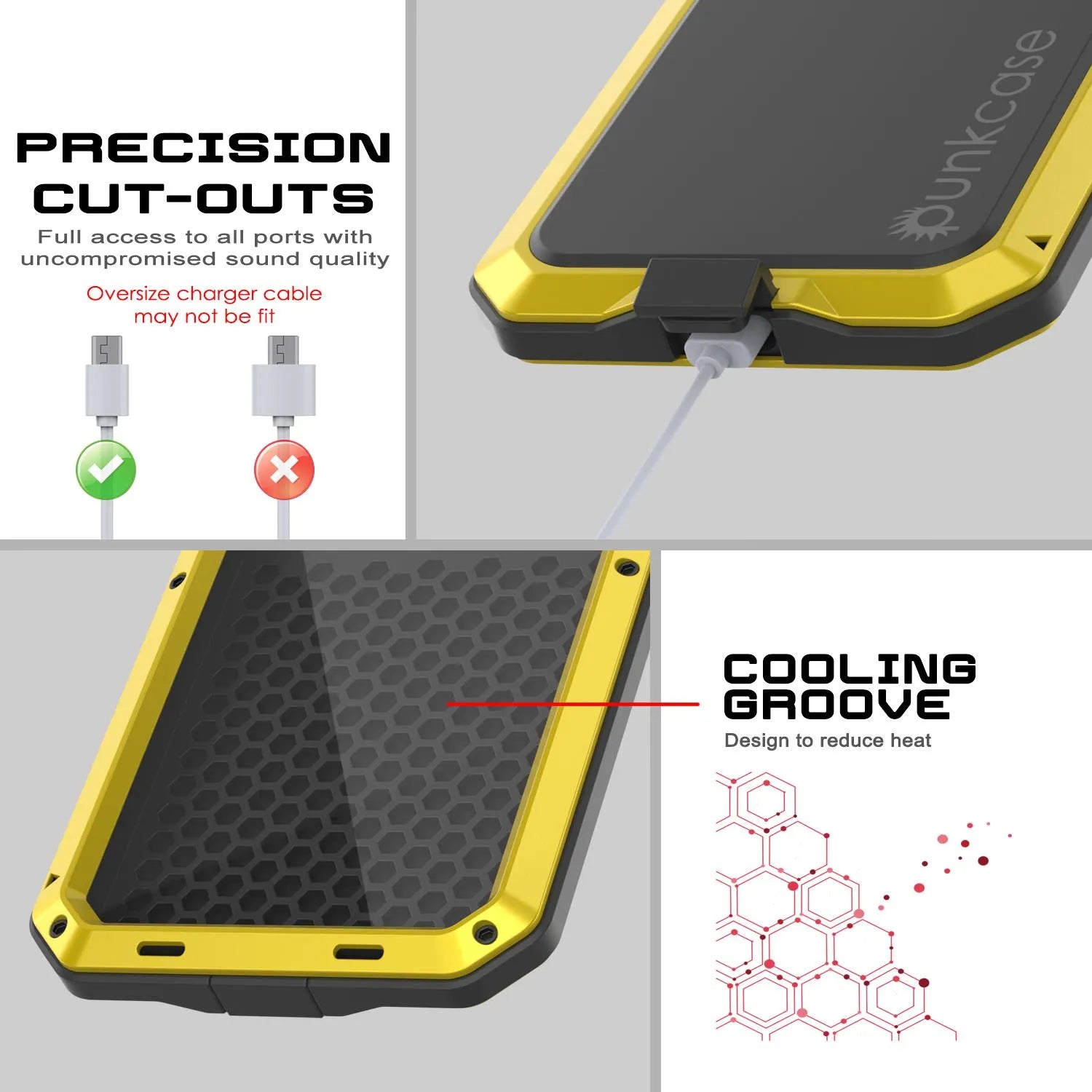 iPhone 17 Metal Case, Heavy Duty Military Grade Armor Cover [shock proof] Full Body Hard [Yellow]