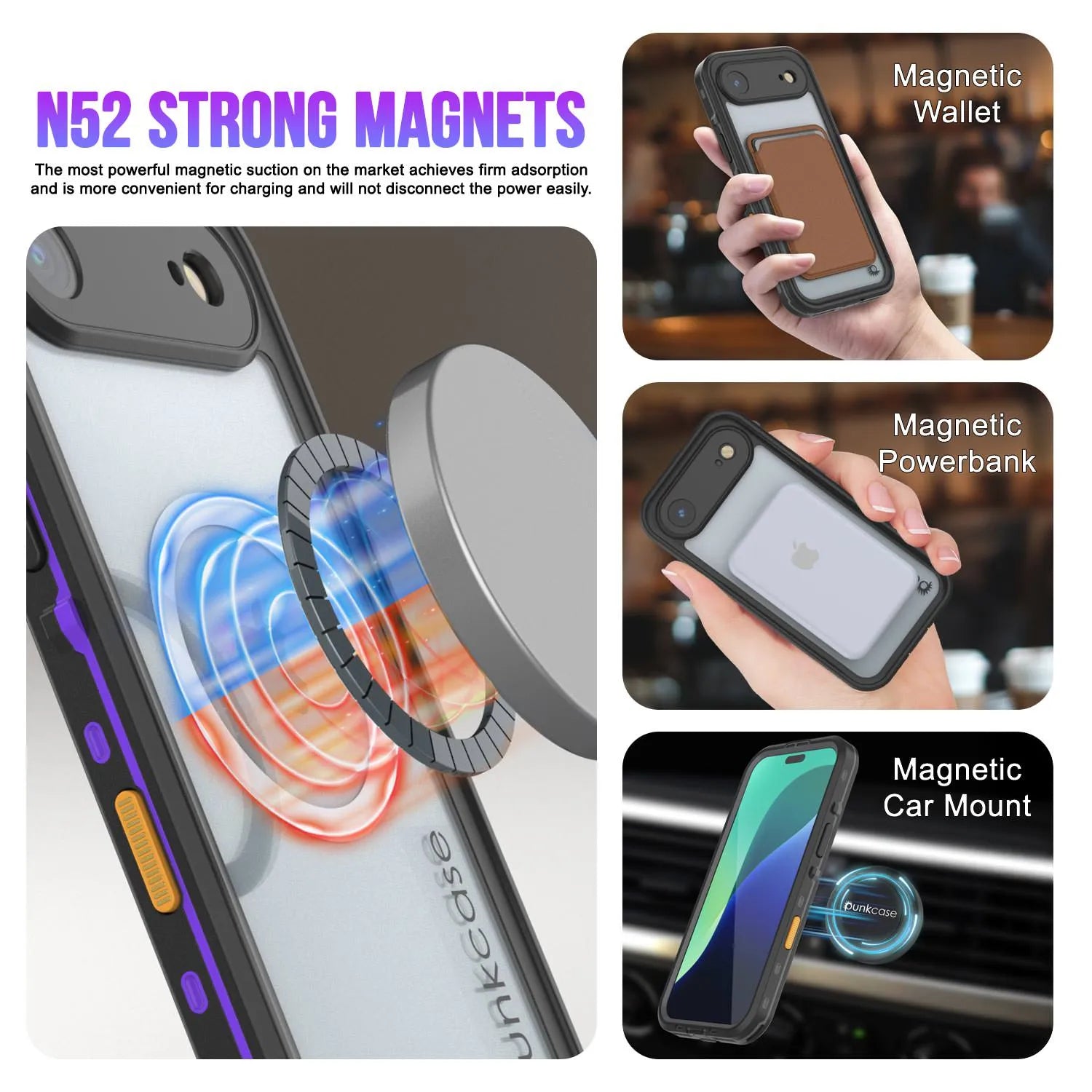 iPhone 17 Air Waterproof IP68 Case, Punkcase [Purple] [StudStar Series] [Slim Fit] [Dirtproof]