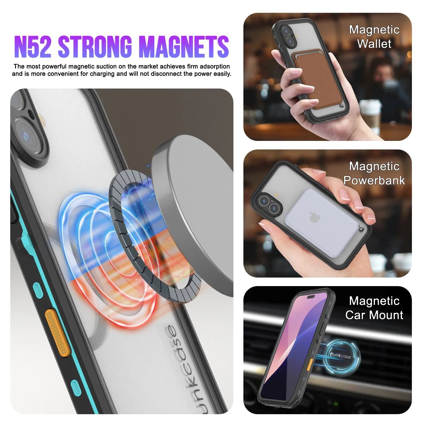 iPhone 17 Waterproof IP68 Case, Punkcase [Teal] [StudStar Series] [Slim Fit]