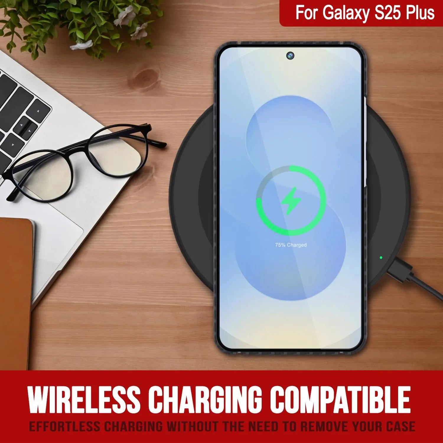 Punkcase Galaxy S25 Plus Carbon Fiber Case [AramidShield Series] Ultra Slim & Light Kevlar [White]