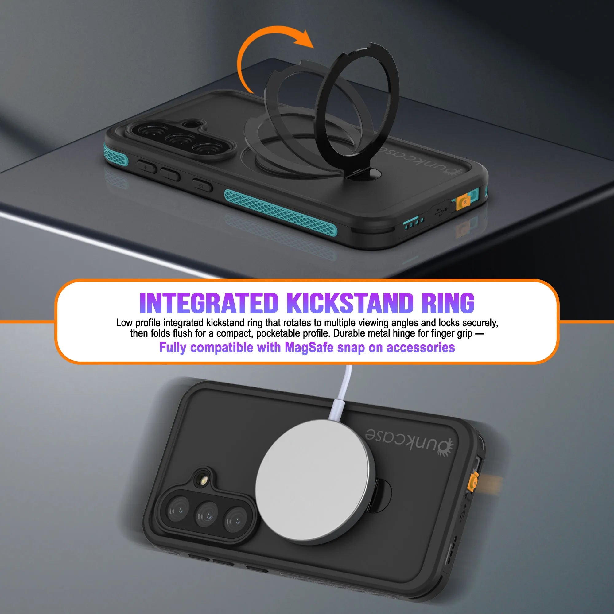 Galaxy S26 Plus Waterproof Case [Kickstud 2.0 Series] Protective IP68 Cover W/Screen Protector & Kickstand [Teal]
