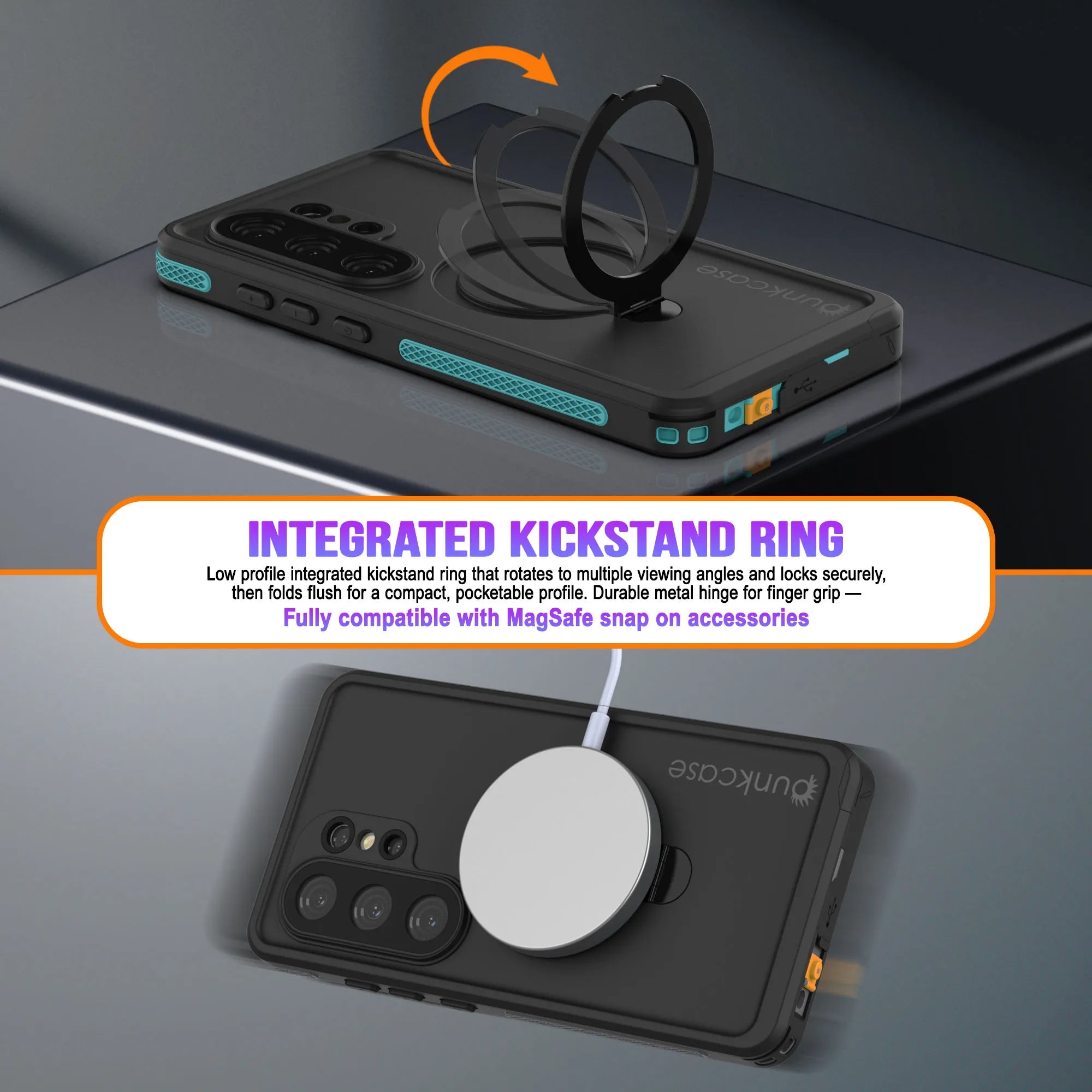 Galaxy S26 Ultra Waterproof Case [Kickstud 2.0 Series] Protective IP68 Cover W/Screen Protector & Kickstand [Teal]