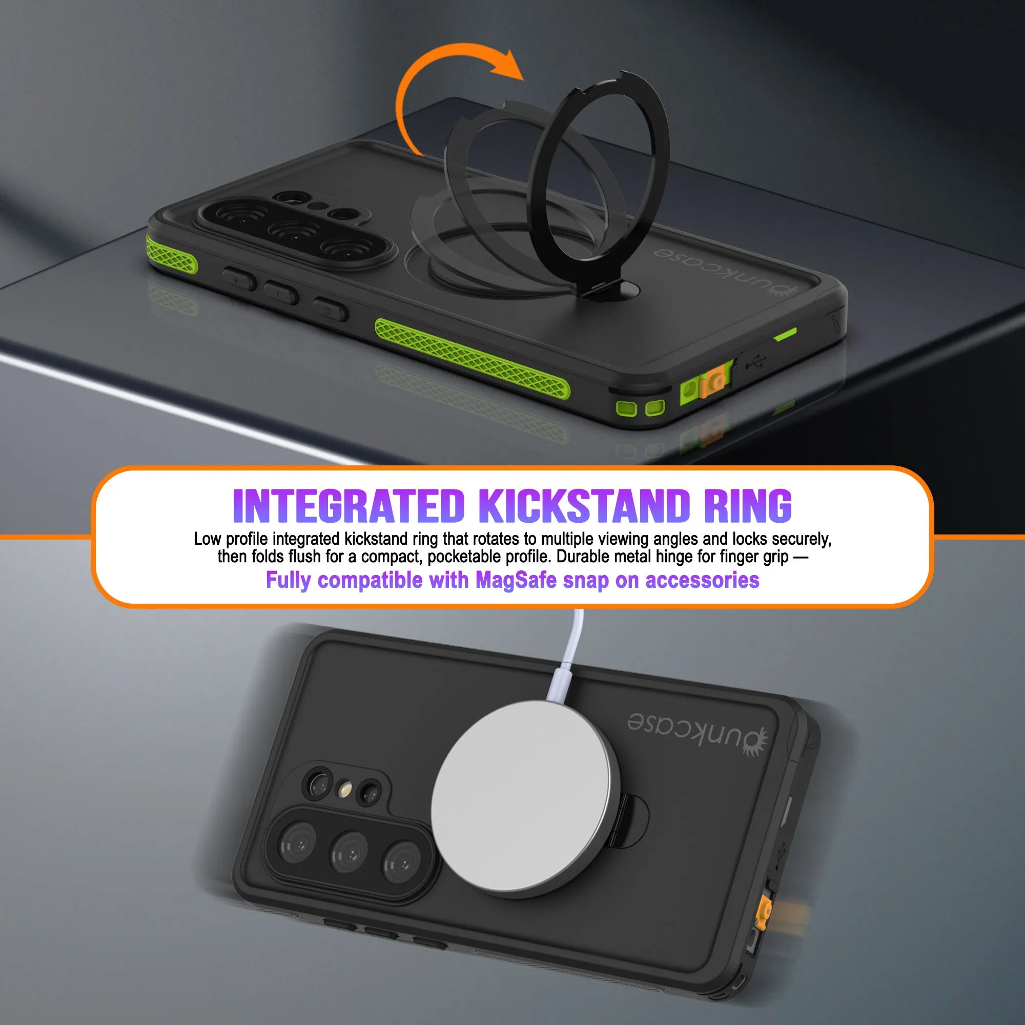 Galaxy S26 Ultra Waterproof Case [Kickstud 2.0 Series] Protective IP68 Cover W/Screen Protector & Kickstand [Green]