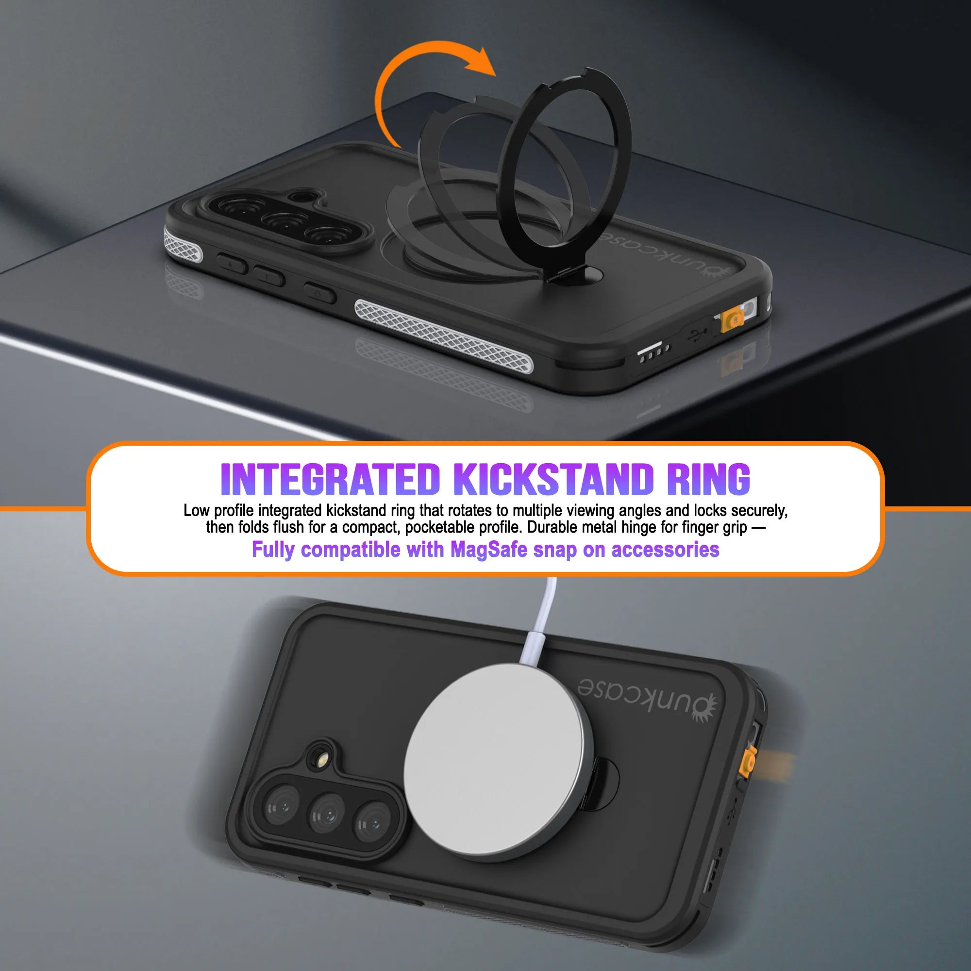 Galaxy S26 Waterproof Case [Kickstud 2.0 Series] Protective IP68 Cover W/Screen Protector & Kickstand [White]