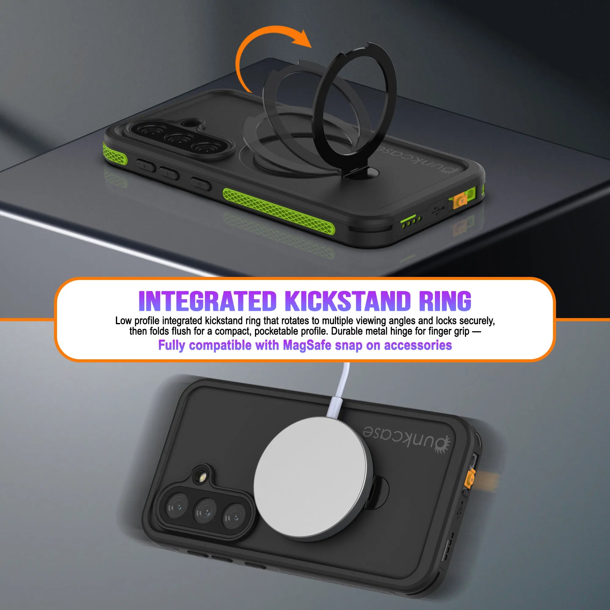Galaxy S26 Waterproof Case [Kickstud 2.0 Series] Protective IP68 Cover W/Screen Protector & Kickstand [Green]