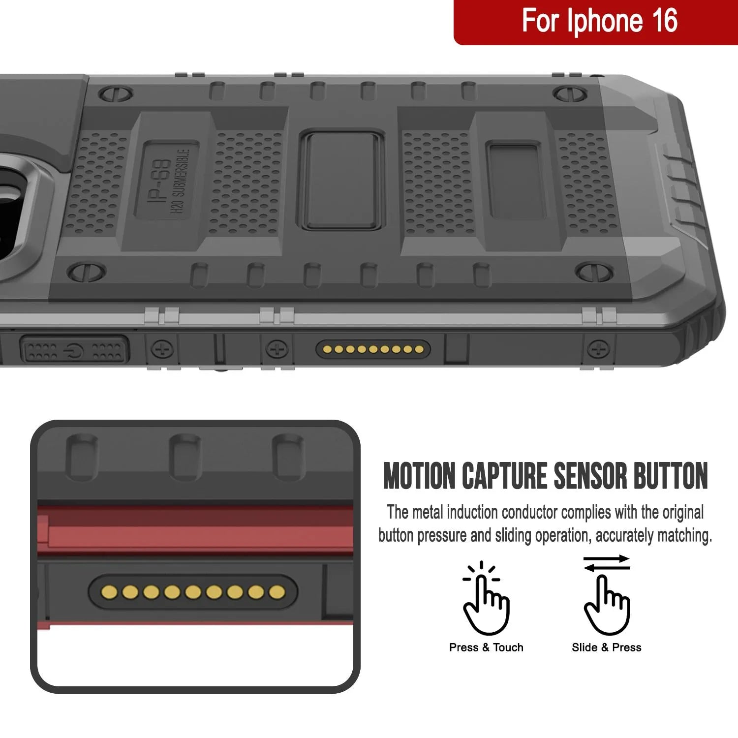 iPhone 16 Metal Extreme 3.0 Series Aluminum Waterproof Case IP68 W/Buillt in Screen Protector & Kickstand [Silver]