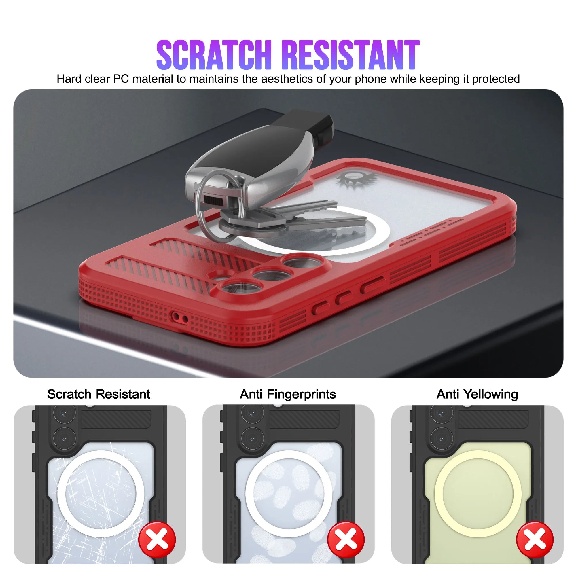 Galaxy S26+ Plus Waterproof Case [Alpine 2.0 Series] [Slim Fit] [IP68 Certified] [Shockproof] [Red]