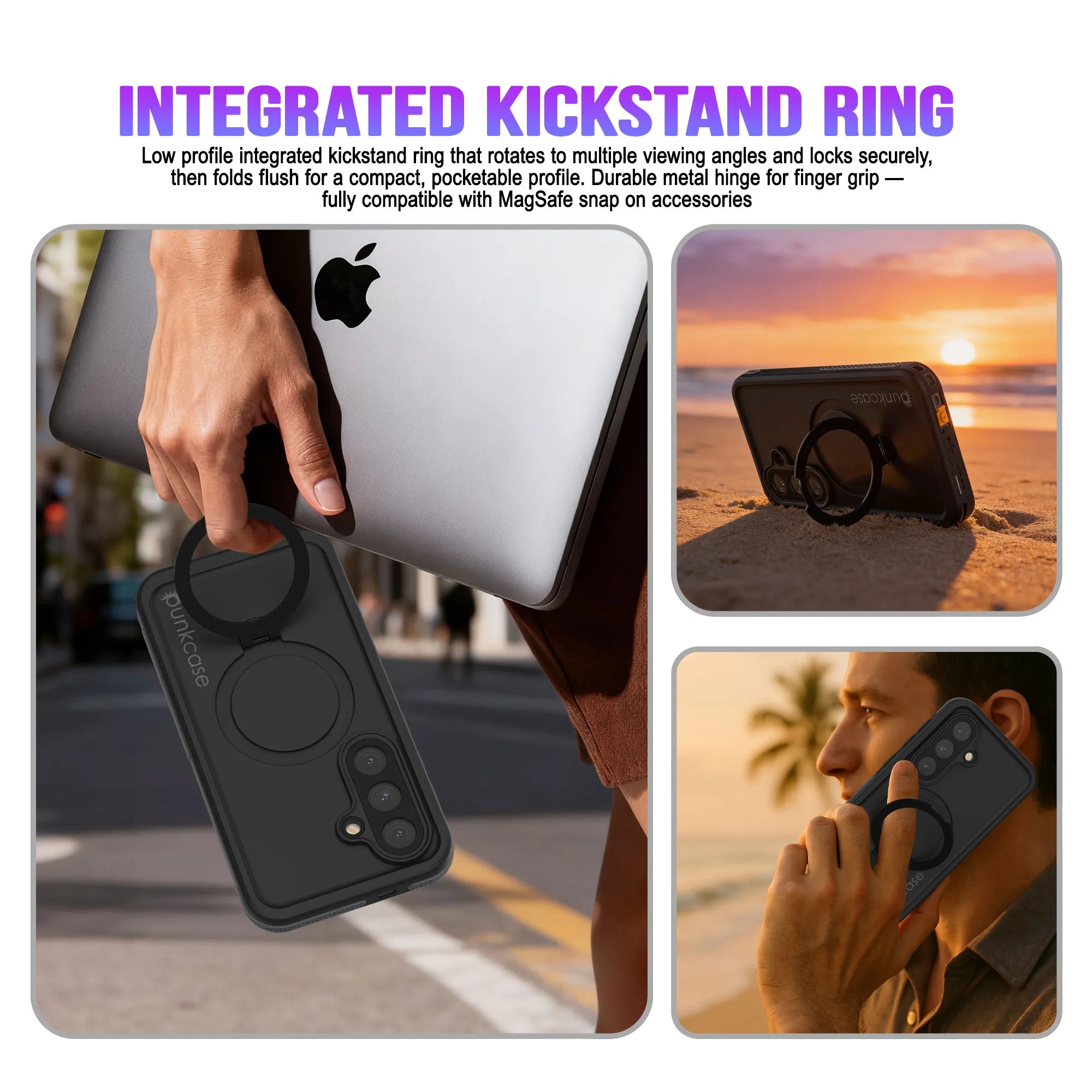 Galaxy S26 Waterproof Case [Kickstud 2.0 Series] Protective IP68 Cover W/Screen Protector & Kickstand [Purple]