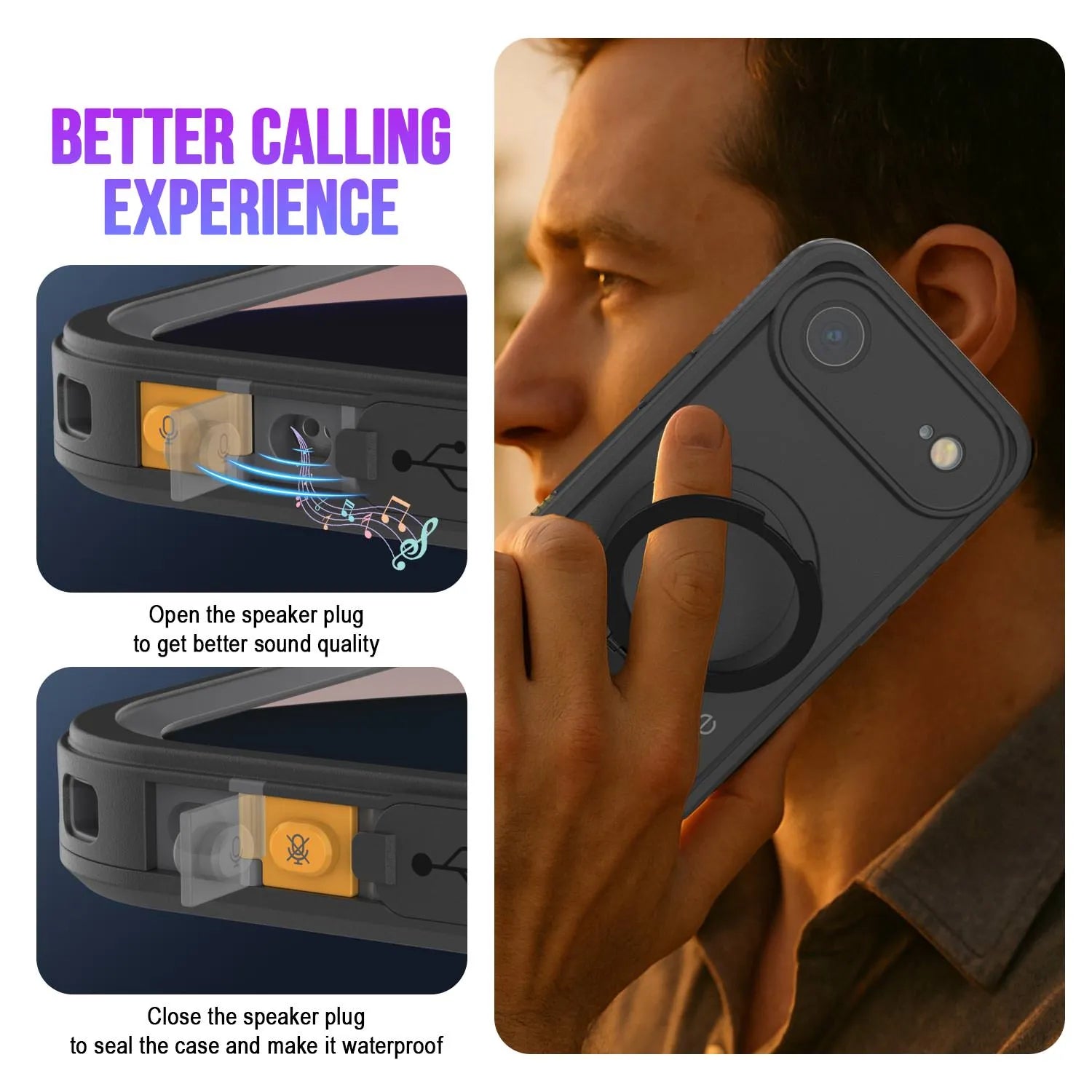 iPhone 17 Air Waterproof Case [Kickstud 2.0 Series] Protective IP68 Cover W/Screen Protector & Kickstand [White]