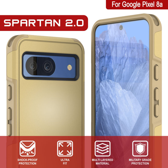 PunkCase Google Pixel 9 Case, [Spartan 2.0 Series] Clear Rugged Heavy Duty Cover W/Built in Screen Protector [Yellow]