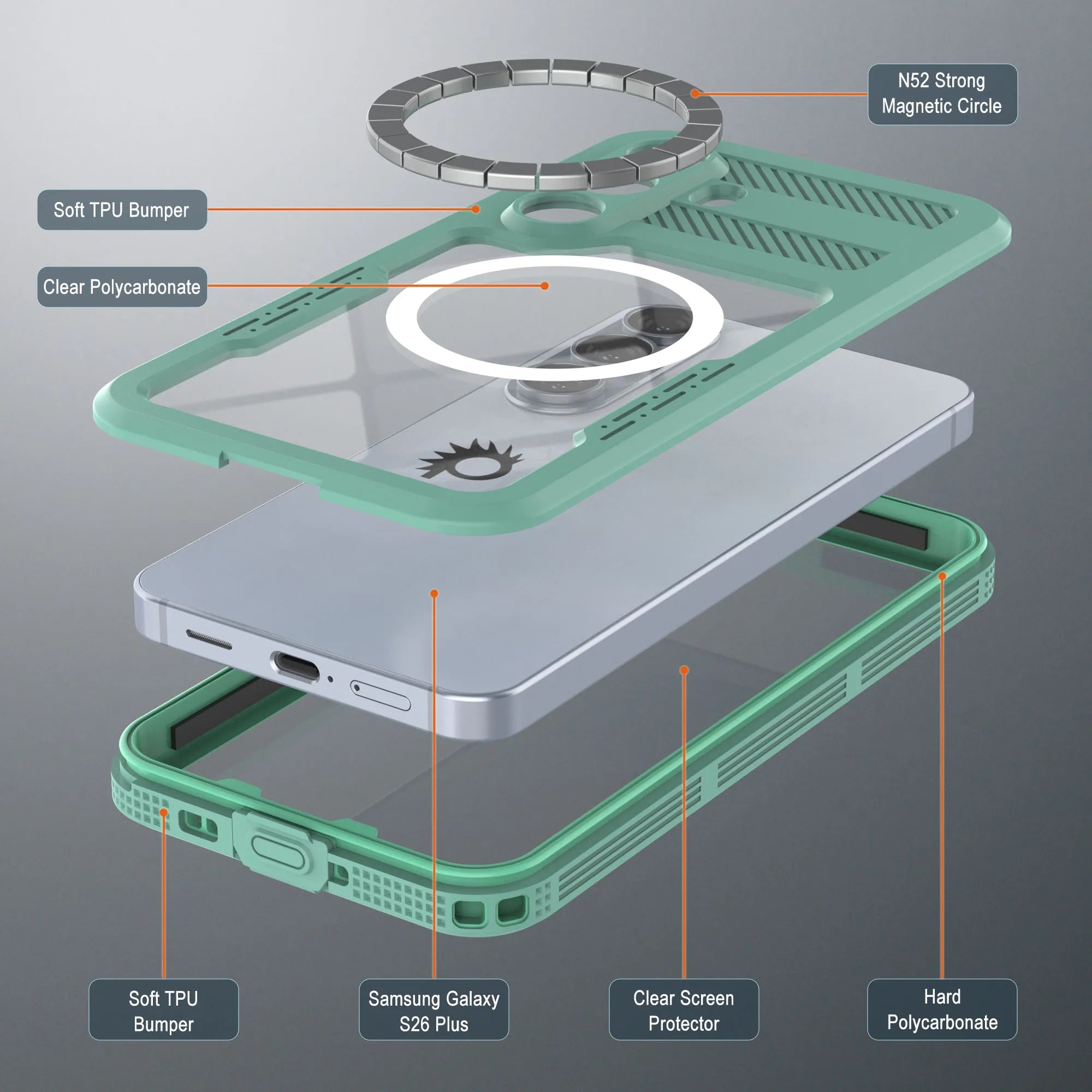 Galaxy S26+ Plus Waterproof Case [Alpine 2.0 Series] [Slim Fit] [IP68 Certified] [Shockproof] [Teal]