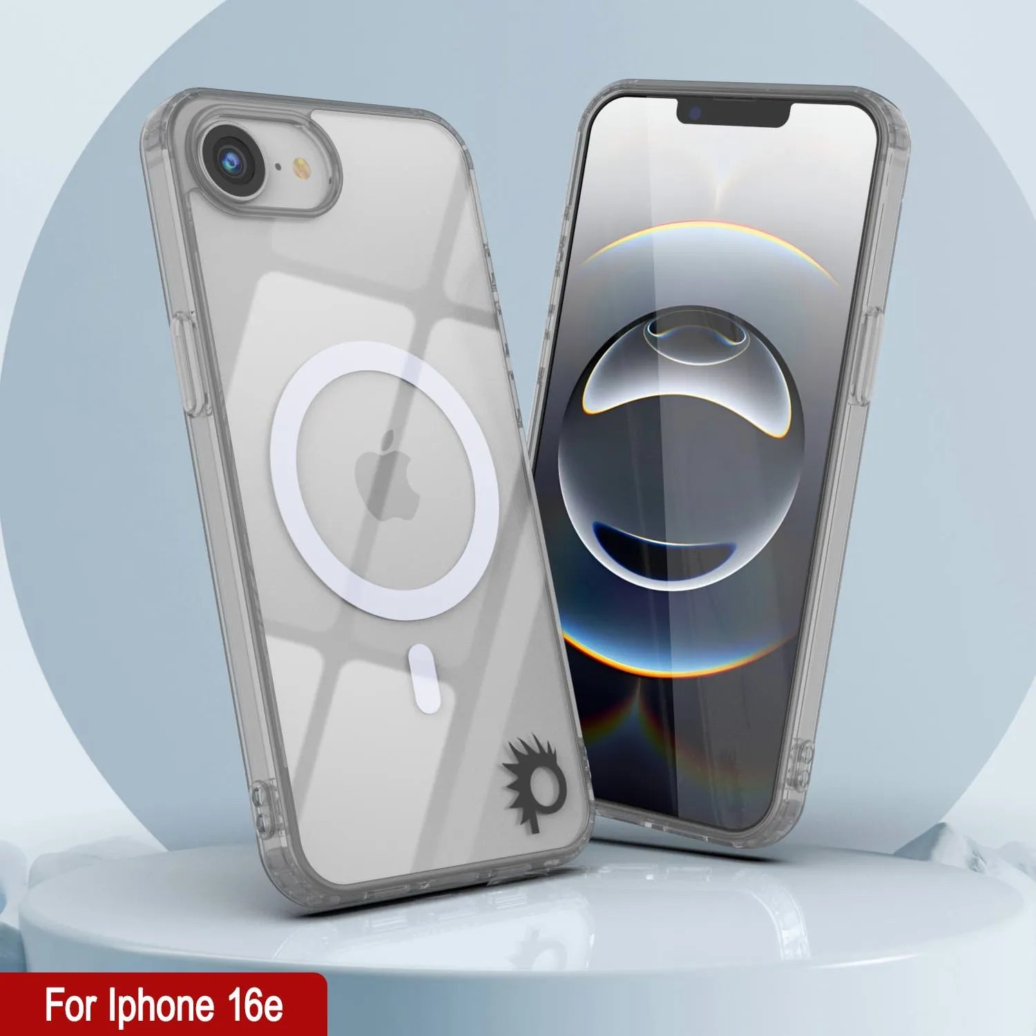 Punkcase iPhone 16e Magnetic Wireless Charging Case [ClearMag Series][Silver]