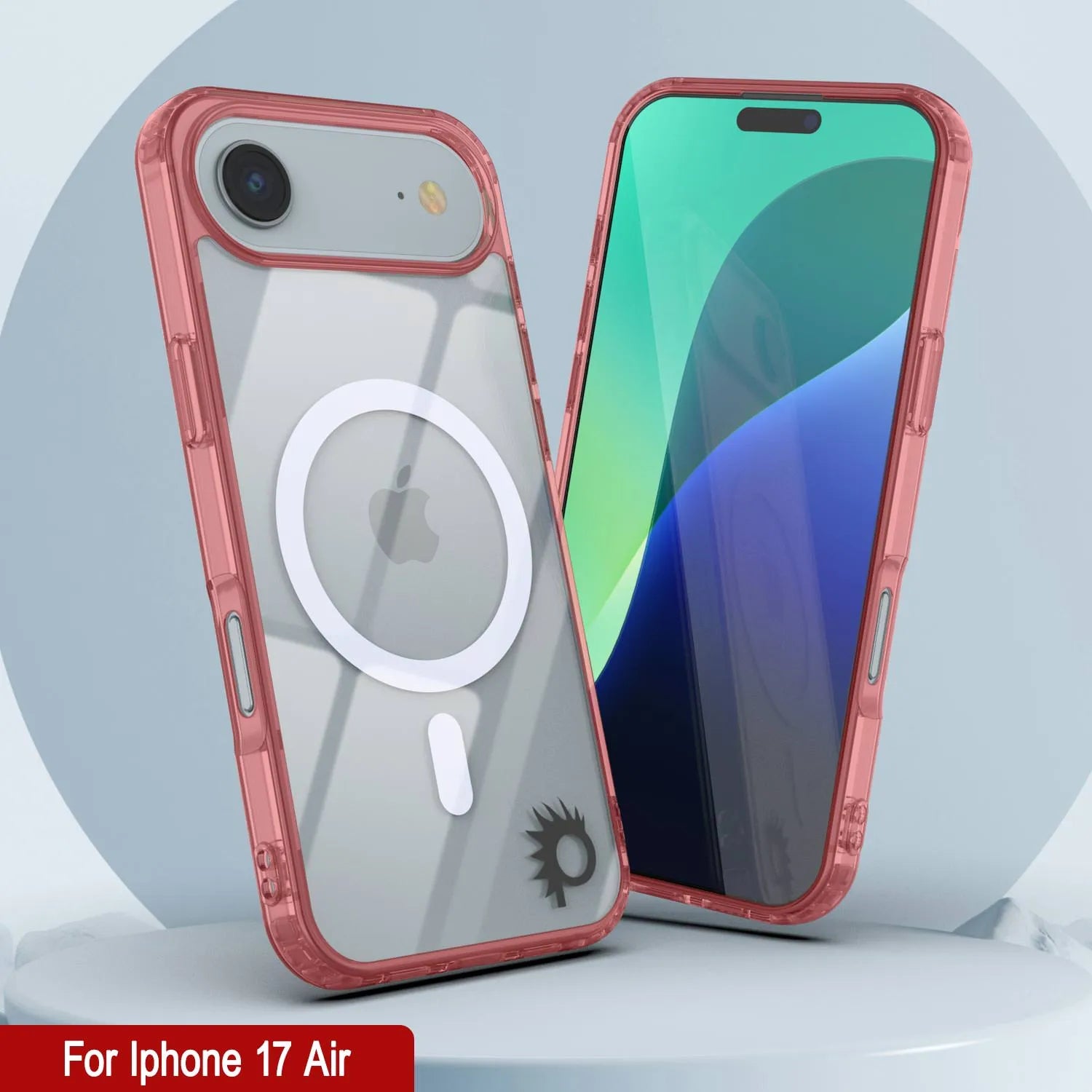 Punkcase iPhone 17 Air Magnetic Wireless Charging Case [ClearMag Series][Red]