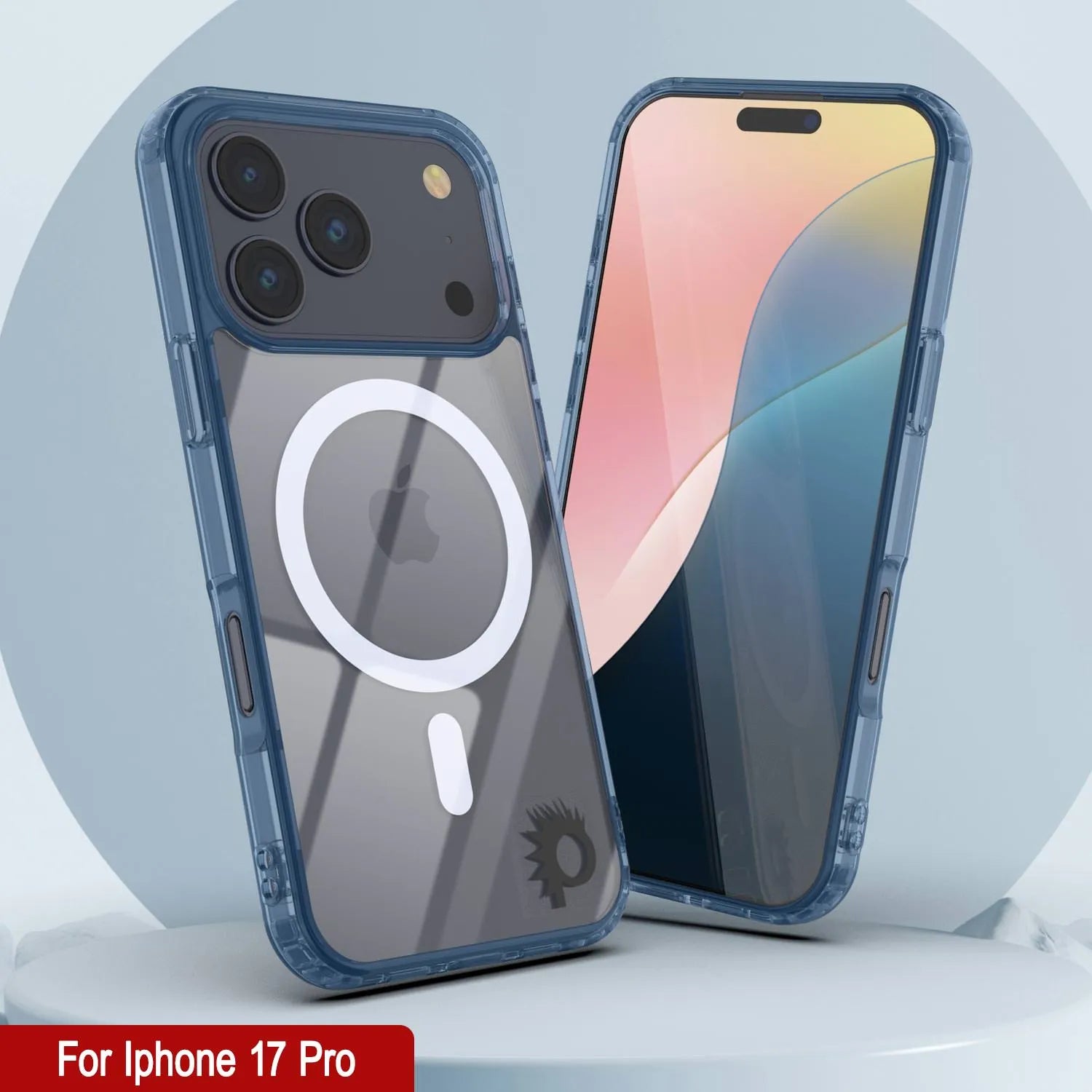 Punkcase iPhone 17 Pro Magnetic Wireless Charging Case [ClearMag Series][Navy]