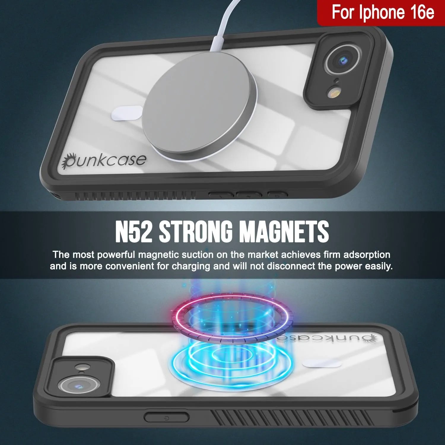 iPhone 16e Waterproof Case, Punkcase [Extreme Mag Series] Armor Cover W/ Built In Screen Protector [Blue]