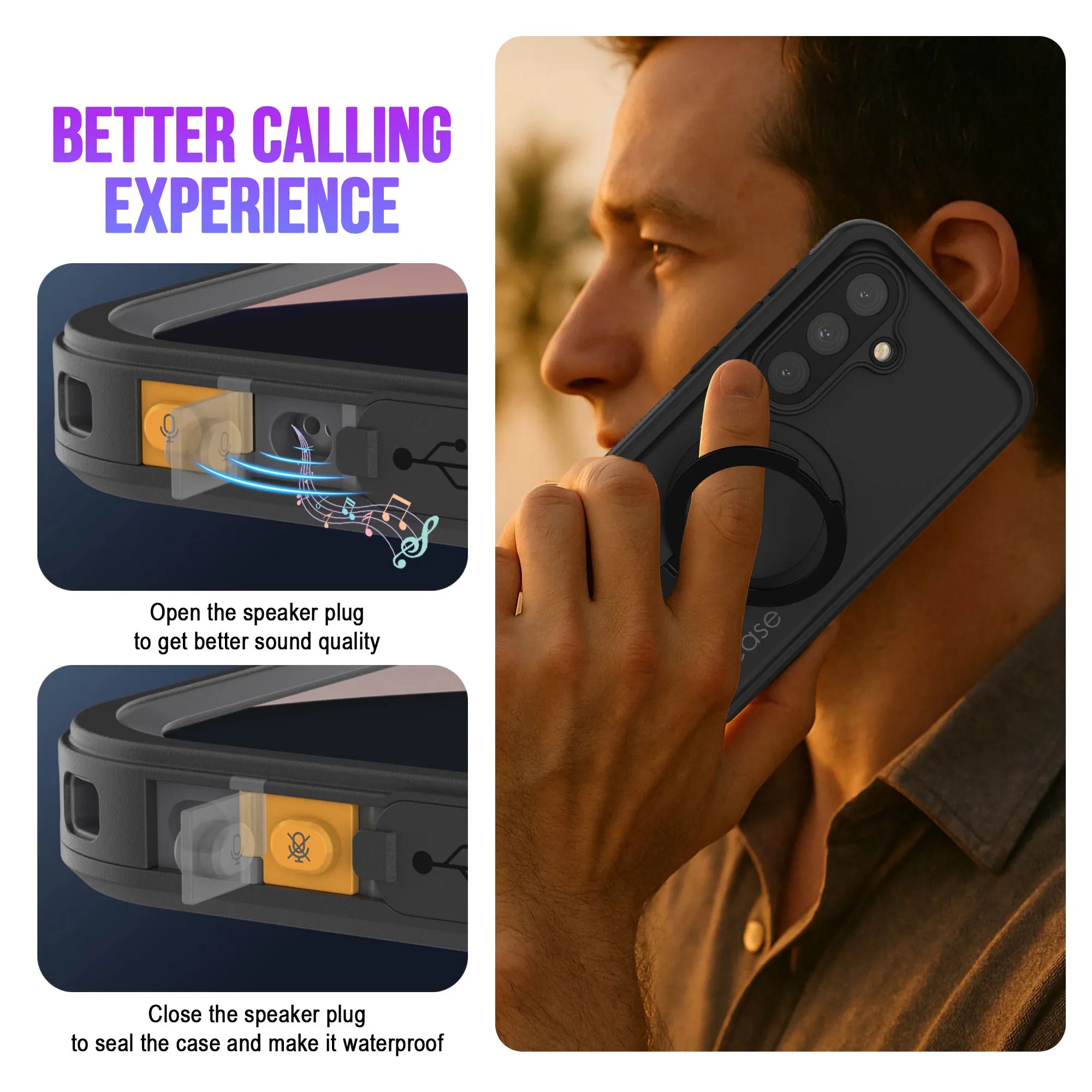 Galaxy S26 Waterproof Case [Kickstud 2.0 Series] Protective IP68 Cover W/Screen Protector & Kickstand [Yellow]