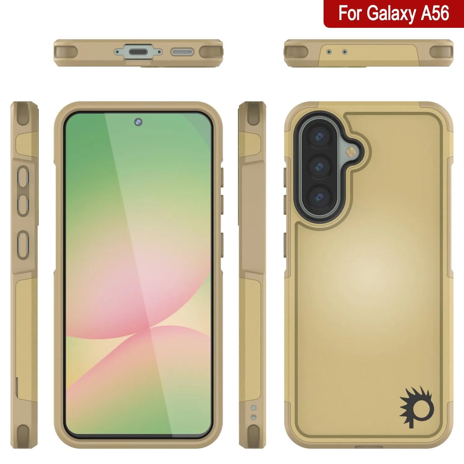 PunkCase Galaxy A56 Case, [Spartan 2.0 Series] Clear Rugged Heavy Duty Cover [Yellow]